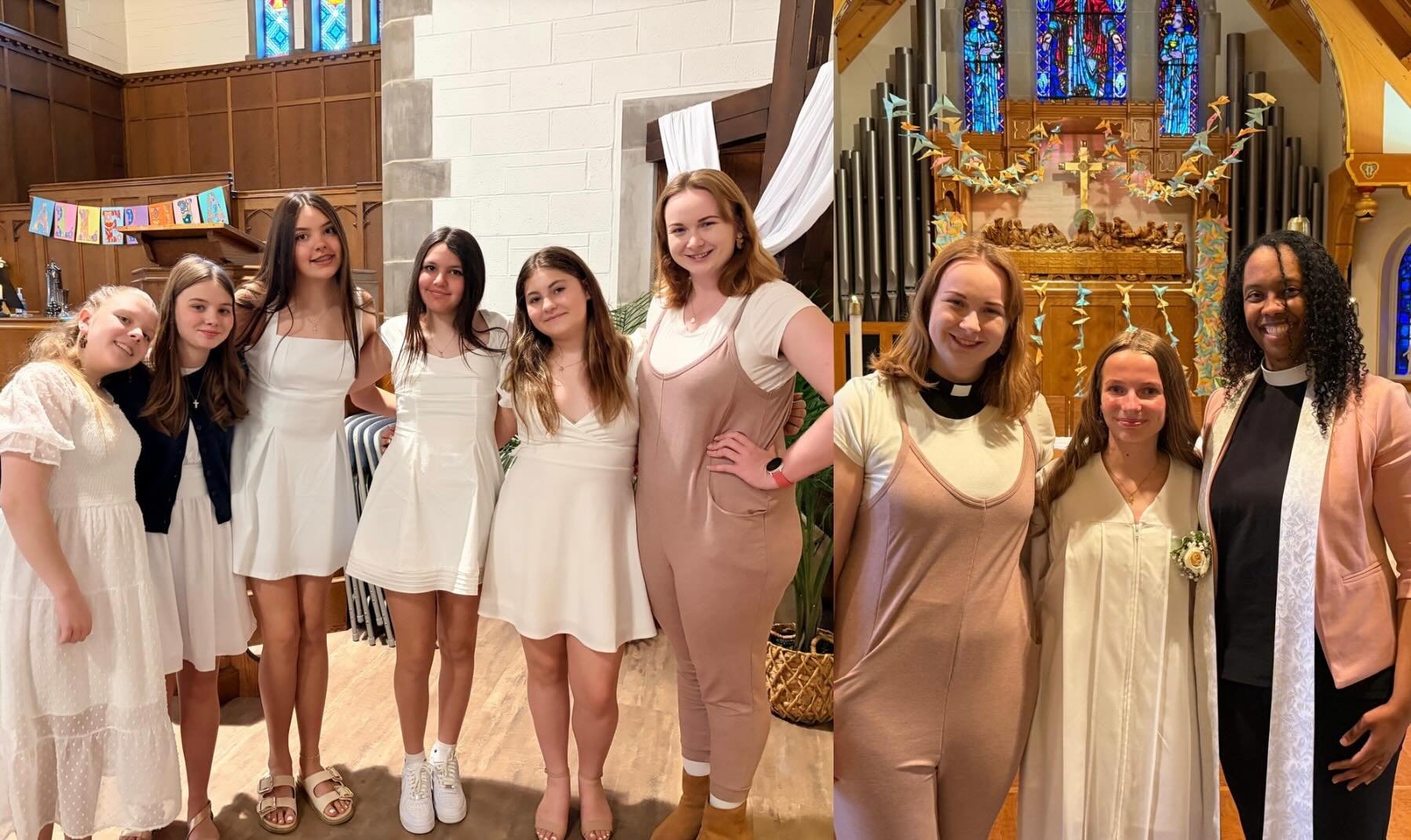 It was a double Confirmation Sunday this morning in Edgebrook! Congrats to all 6 of our confirmands - Sadie, Liliana, Brooke, Ava, and Lauren were confirmed at Edgebrook Covenant &amp; Estelle was confirmed at Edgebrook Lutheran. Many blessings to yo