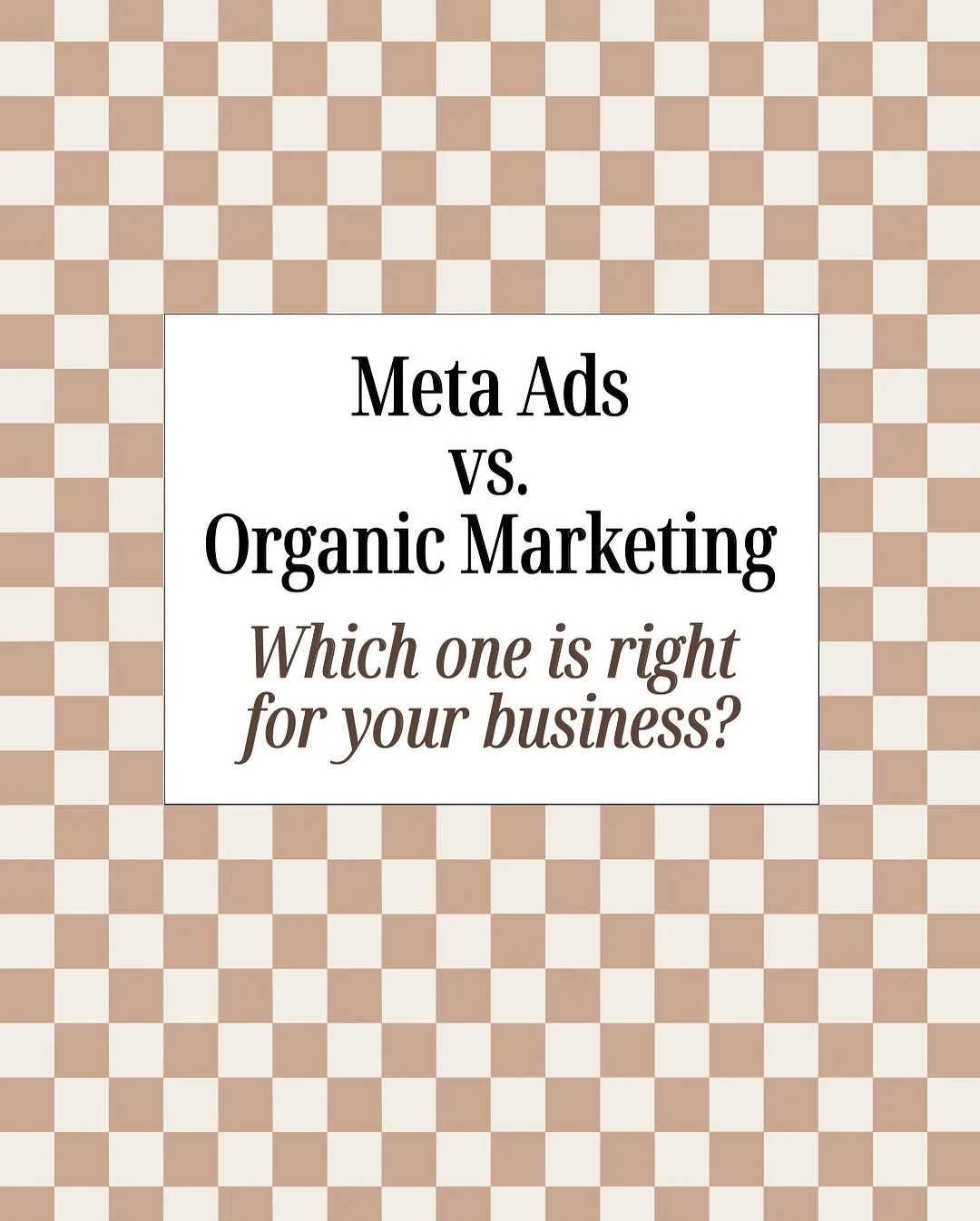 Meta ads vs. organic marketing &mdash; when should you use each? 🌟

Organic builds trust. Ads build momentum.

If you want lasting growth, you need BOTH &mdash; at the right time and depending on what phase you&rsquo;re at in your business growth.

