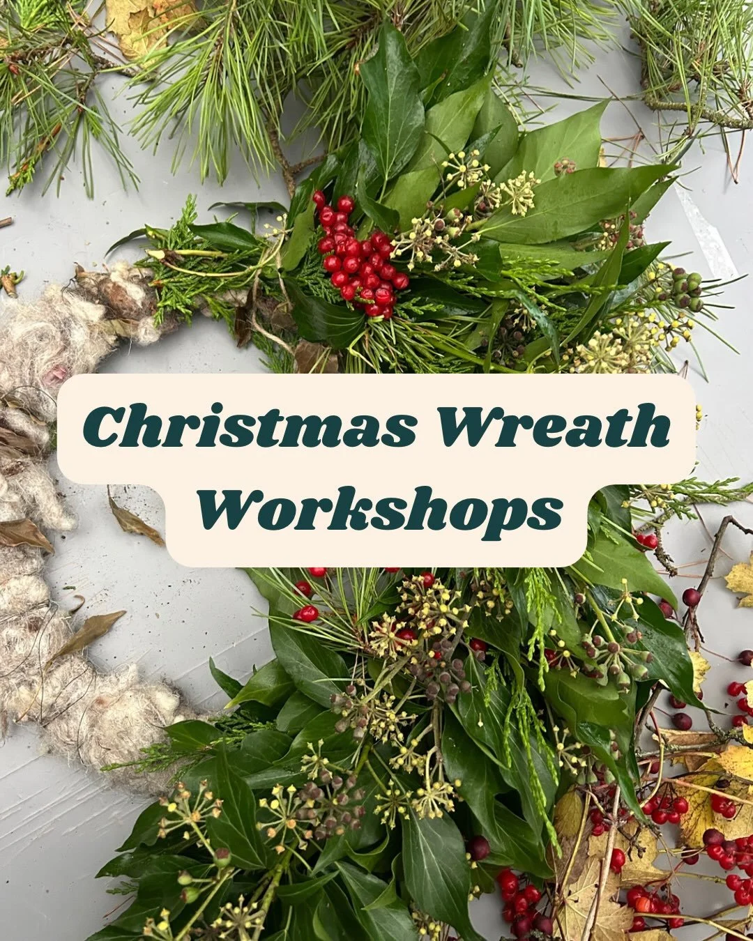 I&rsquo;m so excited to finally share my Christmas wreath workshop dates for this year. 

These workshops bring me a huge amount of joy and I can&rsquo;t wait to celebrate the festive season with you. 

We&rsquo;ll use British grown foliage and Bradw