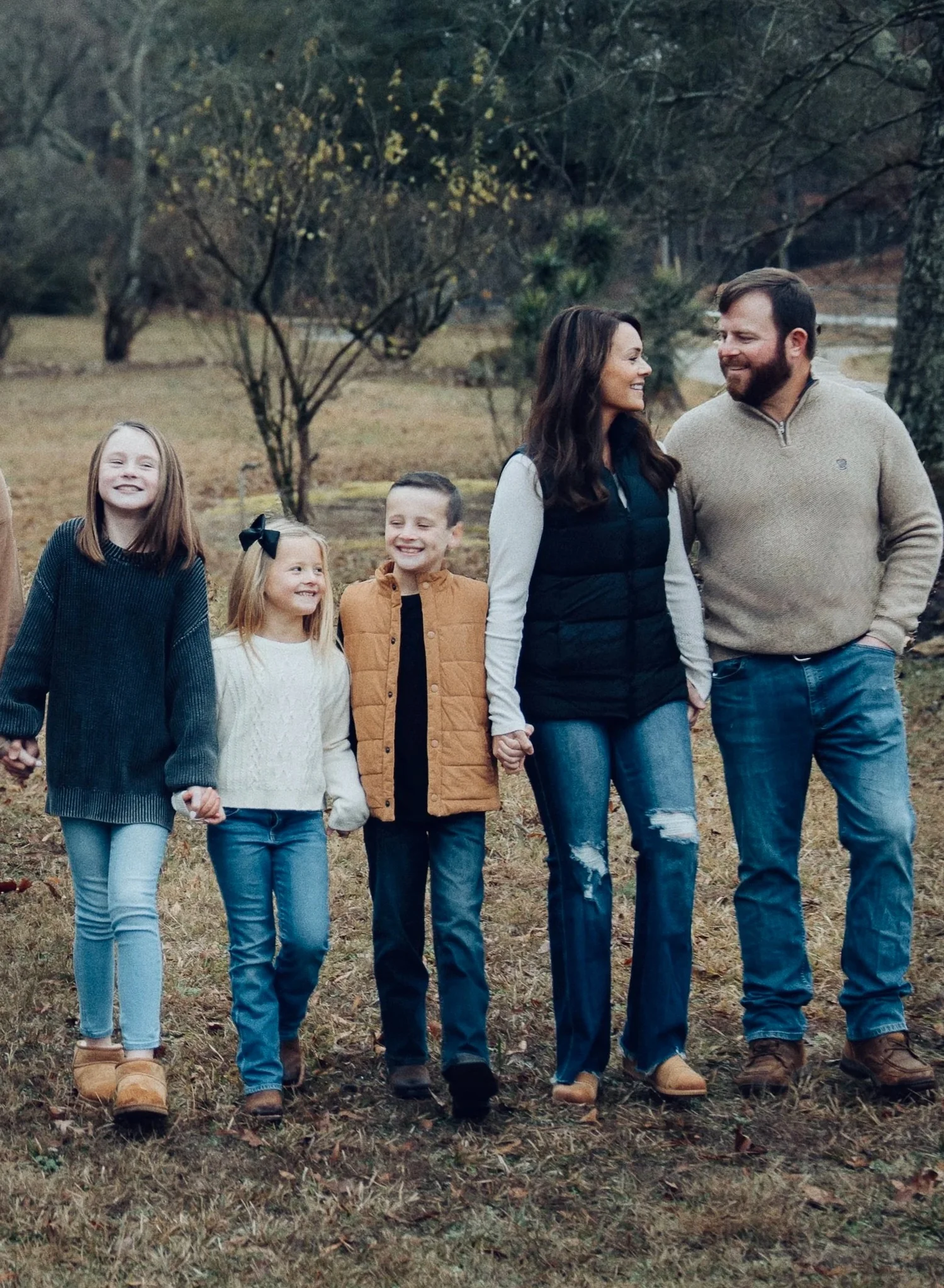 Bekah and her family walking outdoors