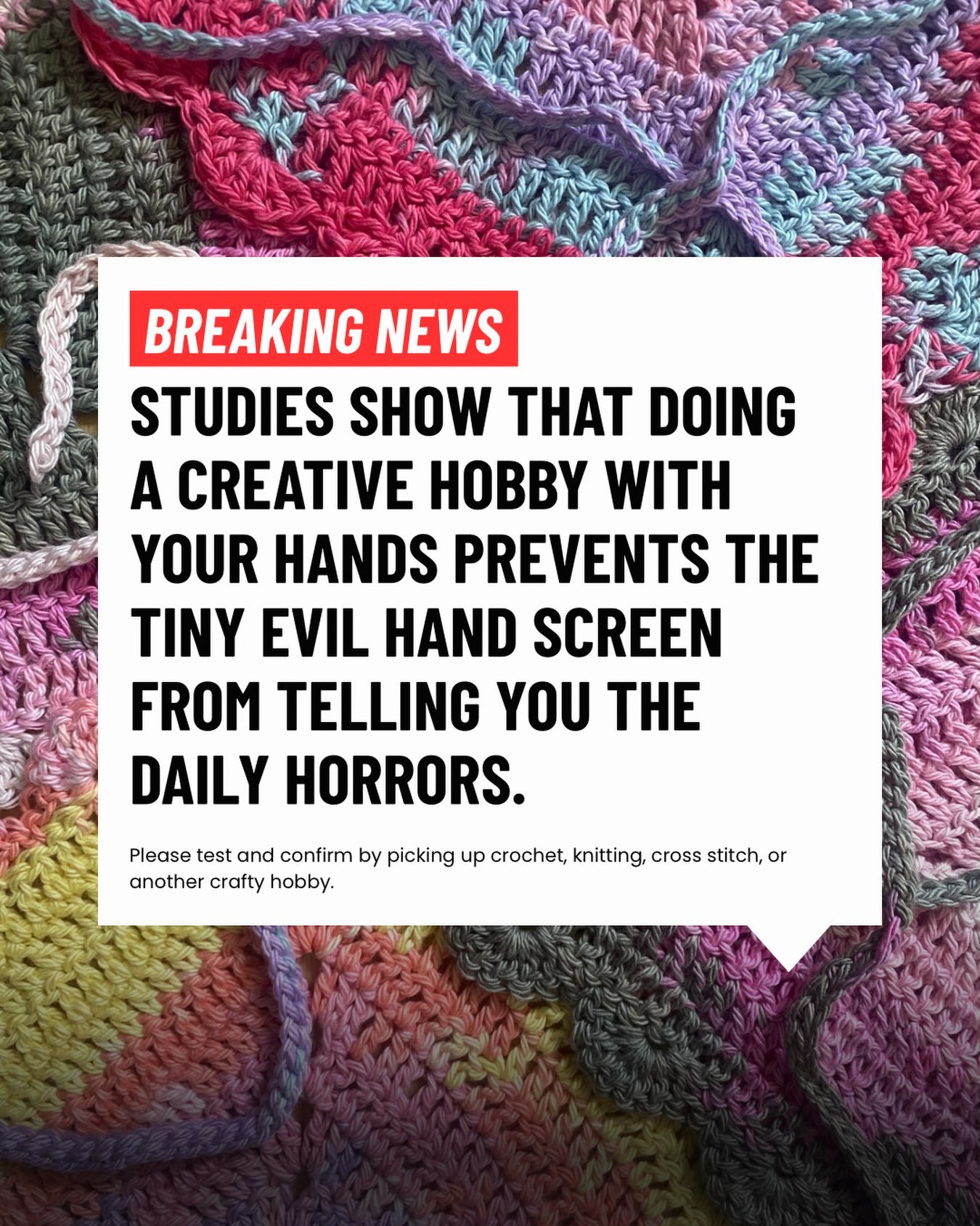 Now I&rsquo;d love if this account made you excited to check out my stuff at a market or very soon online, but if it inspires you to pick up crochet or another hobby and just be creative, I&rsquo;d love that too! There&rsquo;s so much going on in the