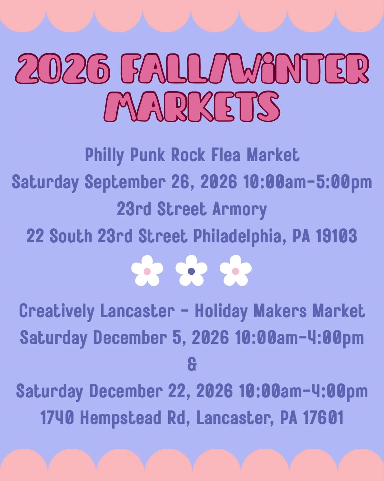 I&rsquo;m not one to rush the end of summer (catch me at the pool every chance I get!)&hellip;. but I did want to announce my fall/winter markets! These are my last three markets for the year, so don&rsquo;t miss your chance to check me out in person