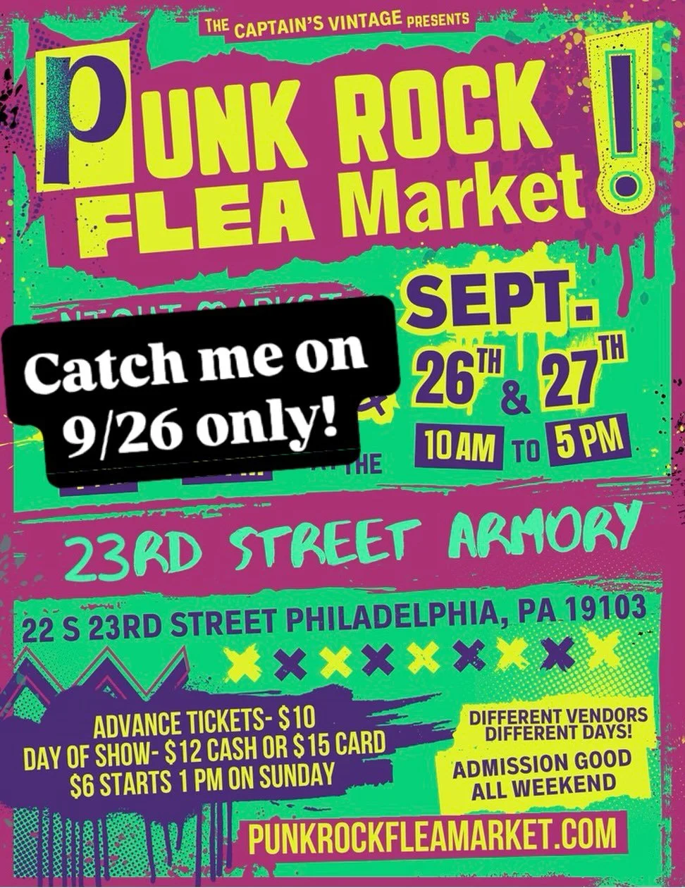 Tickets are officially open for this month&rsquo;s Philly Punk Rock Flea Market! I&rsquo;ll be there only on Saturday 9/26. Be sure to grab your tickets (link in my bio) which are good for the whole weekend. You can get them at the door but you get a