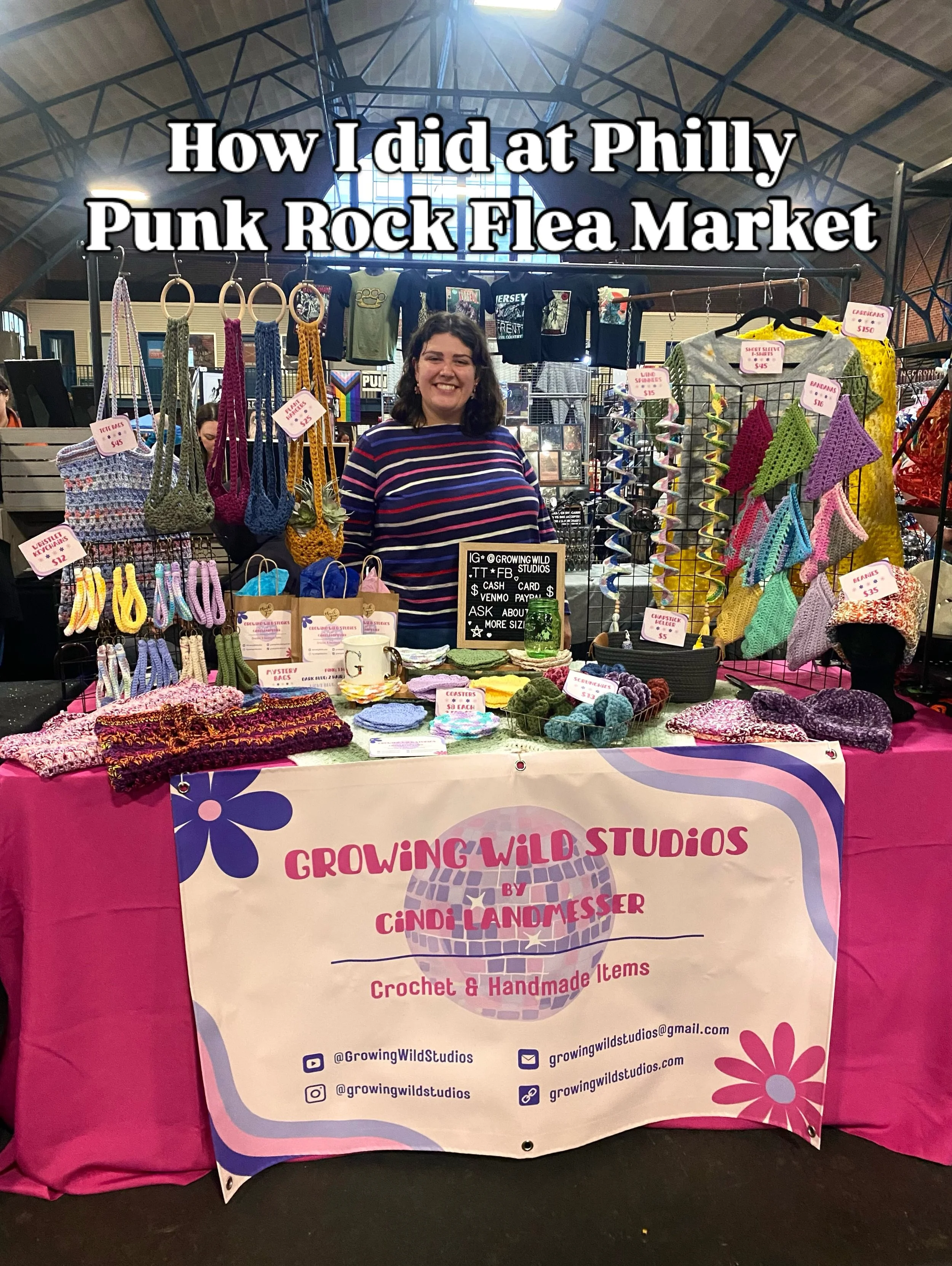 A good day at Philly Punk Rock Flea Market, but I want to know&hellip; where do you want to see me? Let me know in the comments where the girlie pops are going to get their cute, handmade items! 💖

#growingwildstudios #crochetvendor #handmademarket