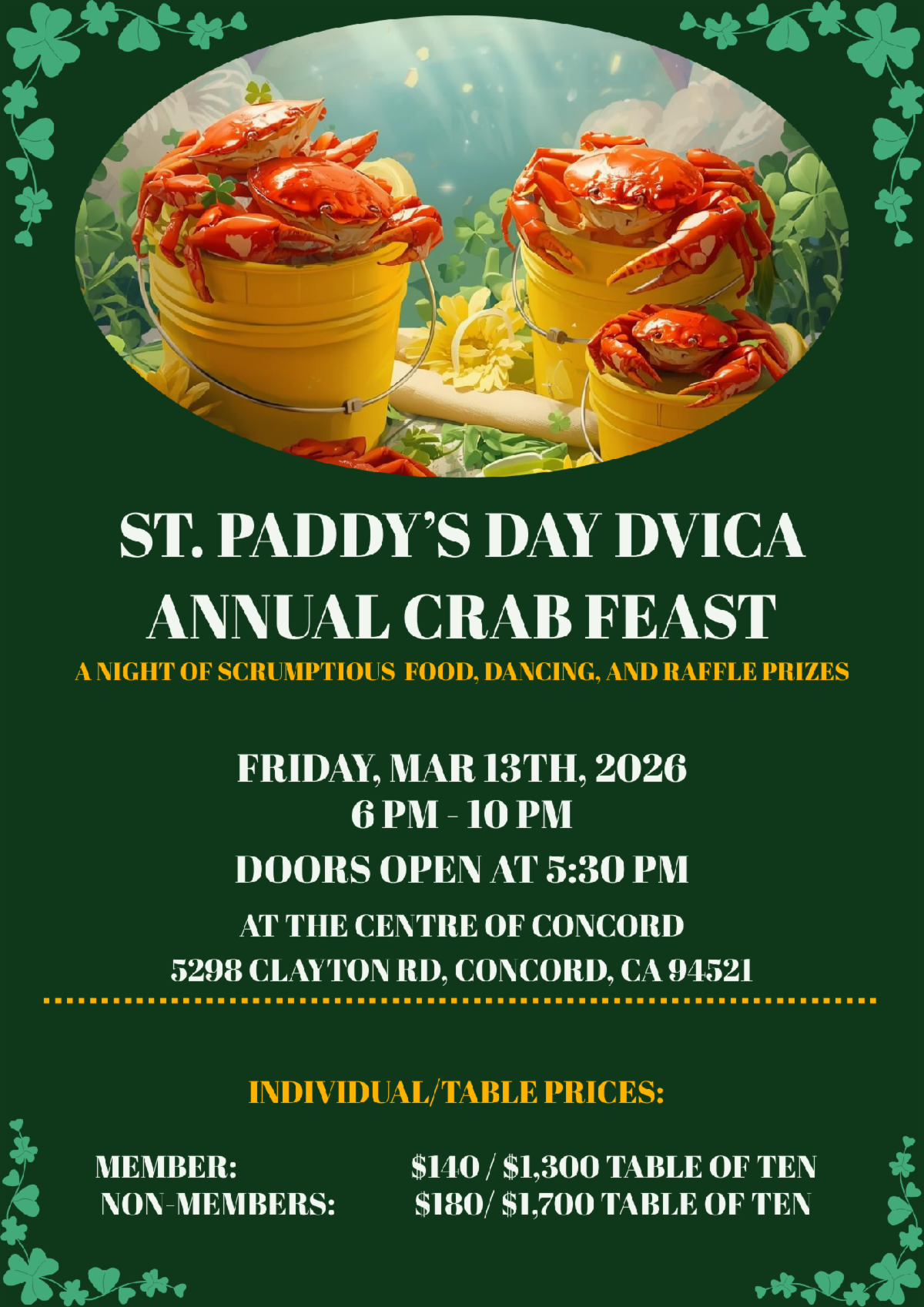 St. Paddy's Day Crab Feast