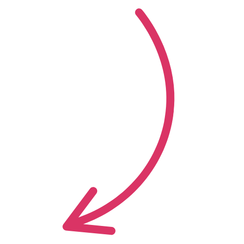 A black arrow pointing downwards with a pink curved arrow pointing from the top right to the middle.