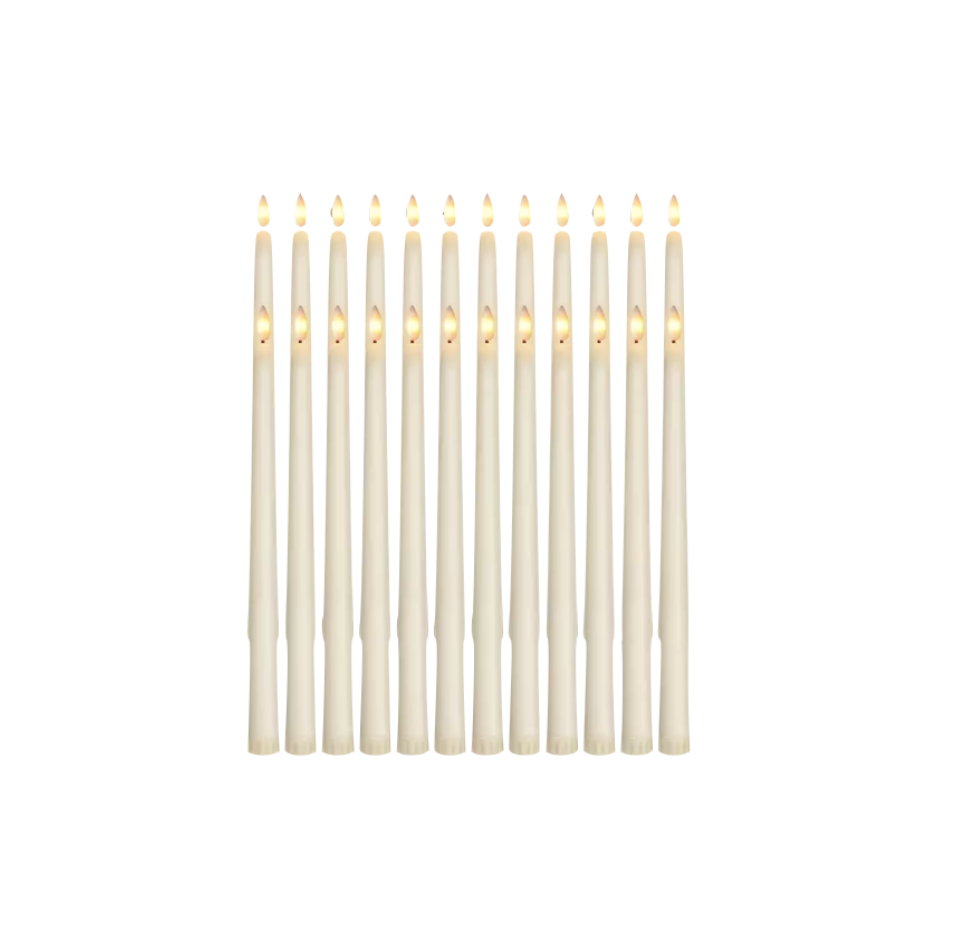 Set de 24 velas LED cónicas con luz cálida parpadeante