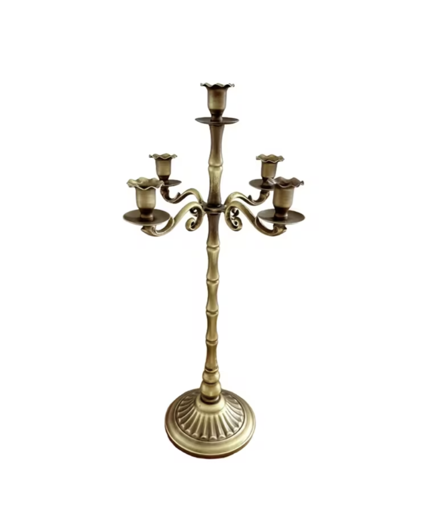 Candelabro de Metal Vintage Retro