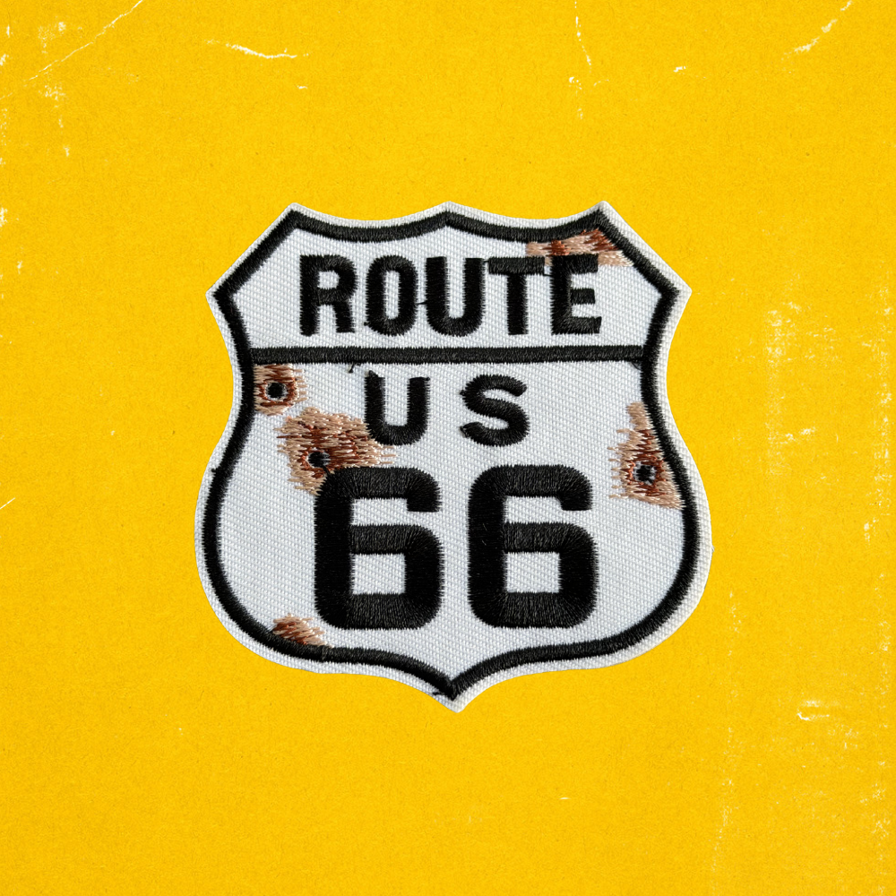 US 66 Embroidered Iron-on Patch