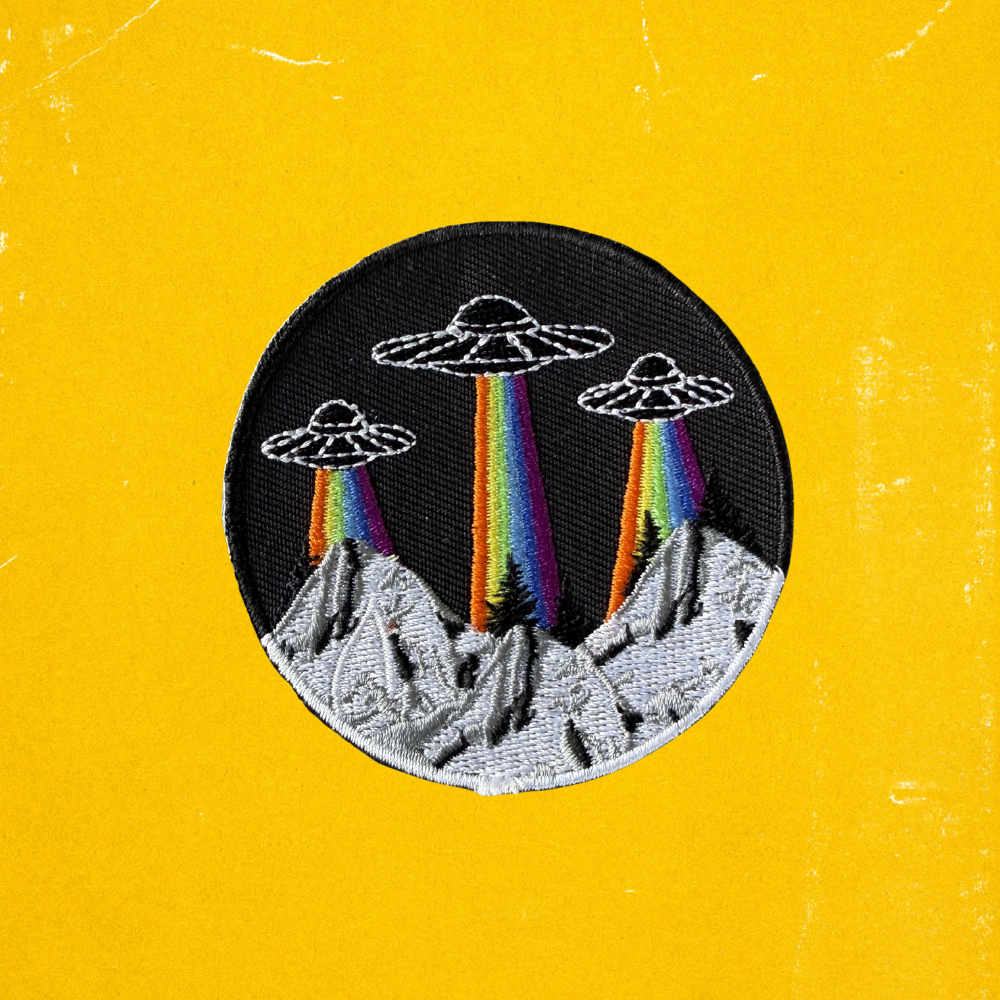 UFO Rainbow Embroidered Iron-on Patch