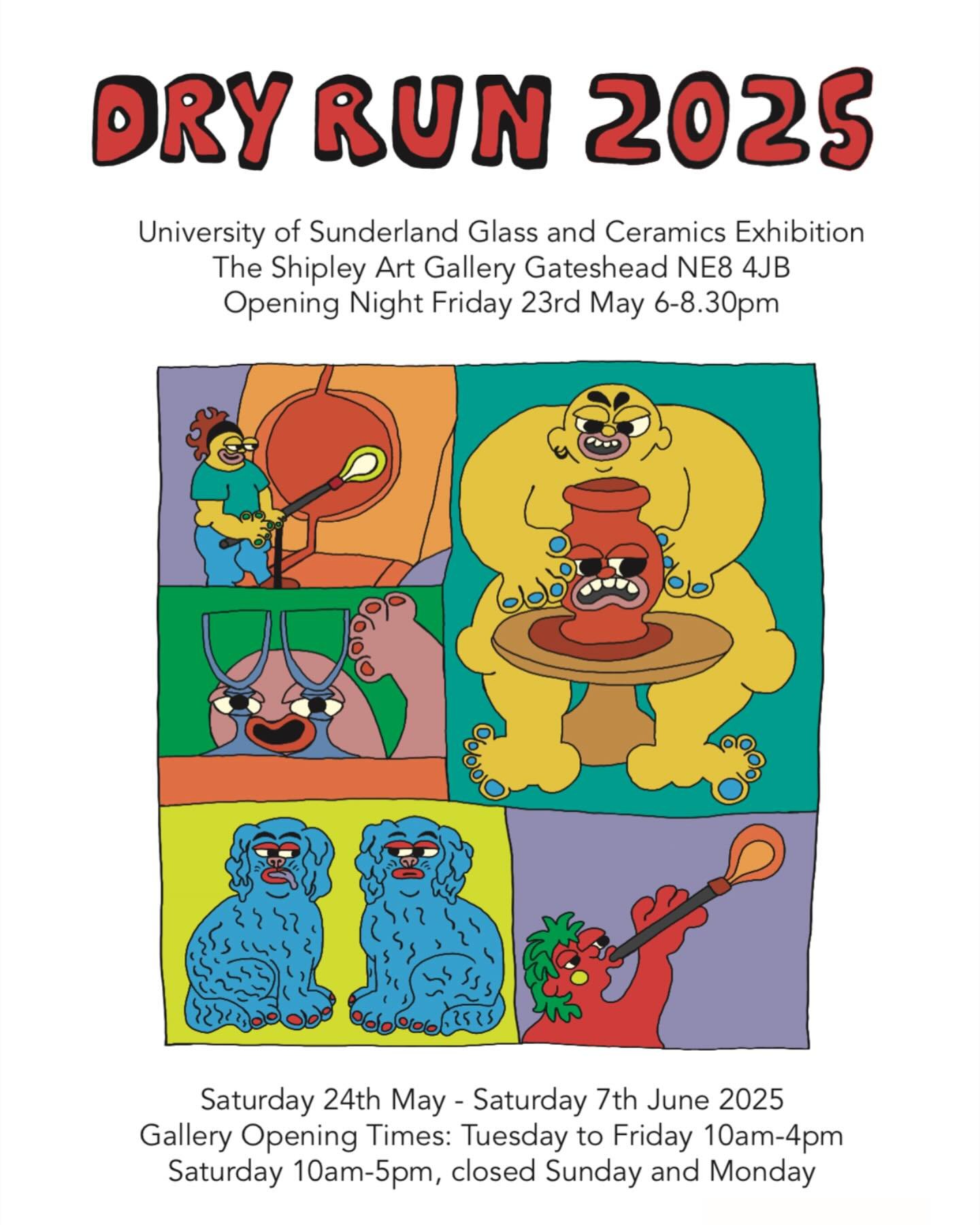 Our fabulous poster for our second year degree show @uos_glass_ceramics_dry_run at the @shipleyartgallery
This amazing poster has been designed by the talented @phieeling who will have her work displayed during the exhibition.
Opening night 23rd