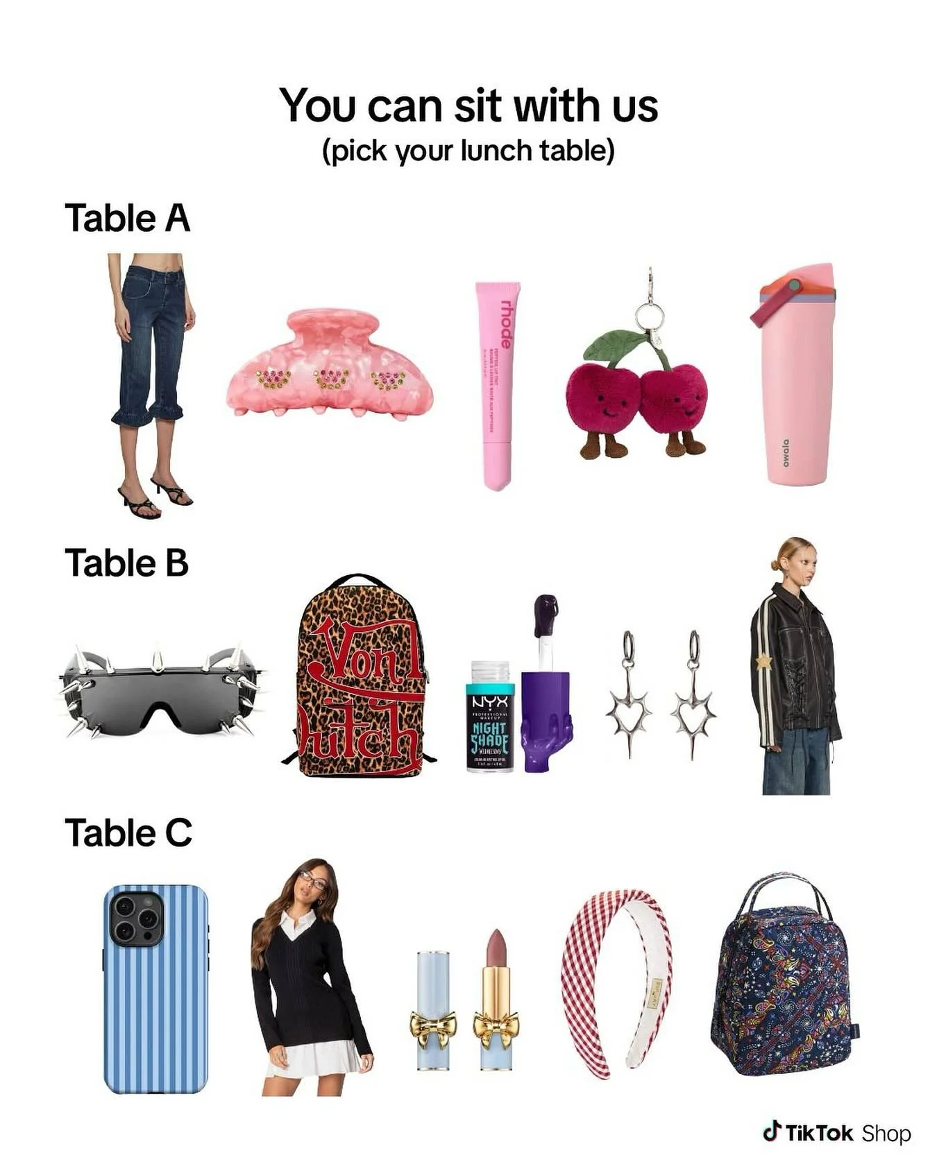 We&rsquo;re picking B, but hbu? 🧃⬇️ #TikTokShop #BackToSchool #TikTokShopFinds #BackToSchoolShopping