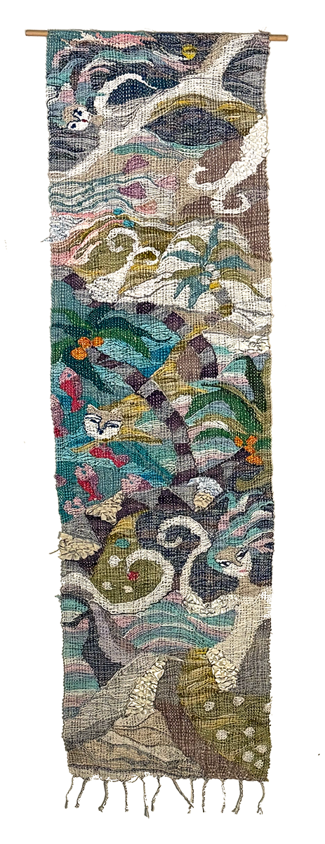 海辺で