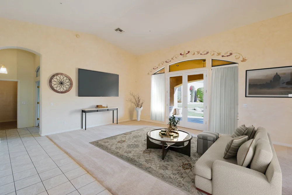 Virtually staged living room in North Scottsdale
