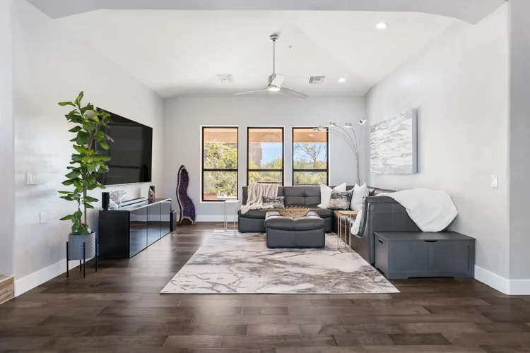 Living room with wood floors in a Fountain Hills home