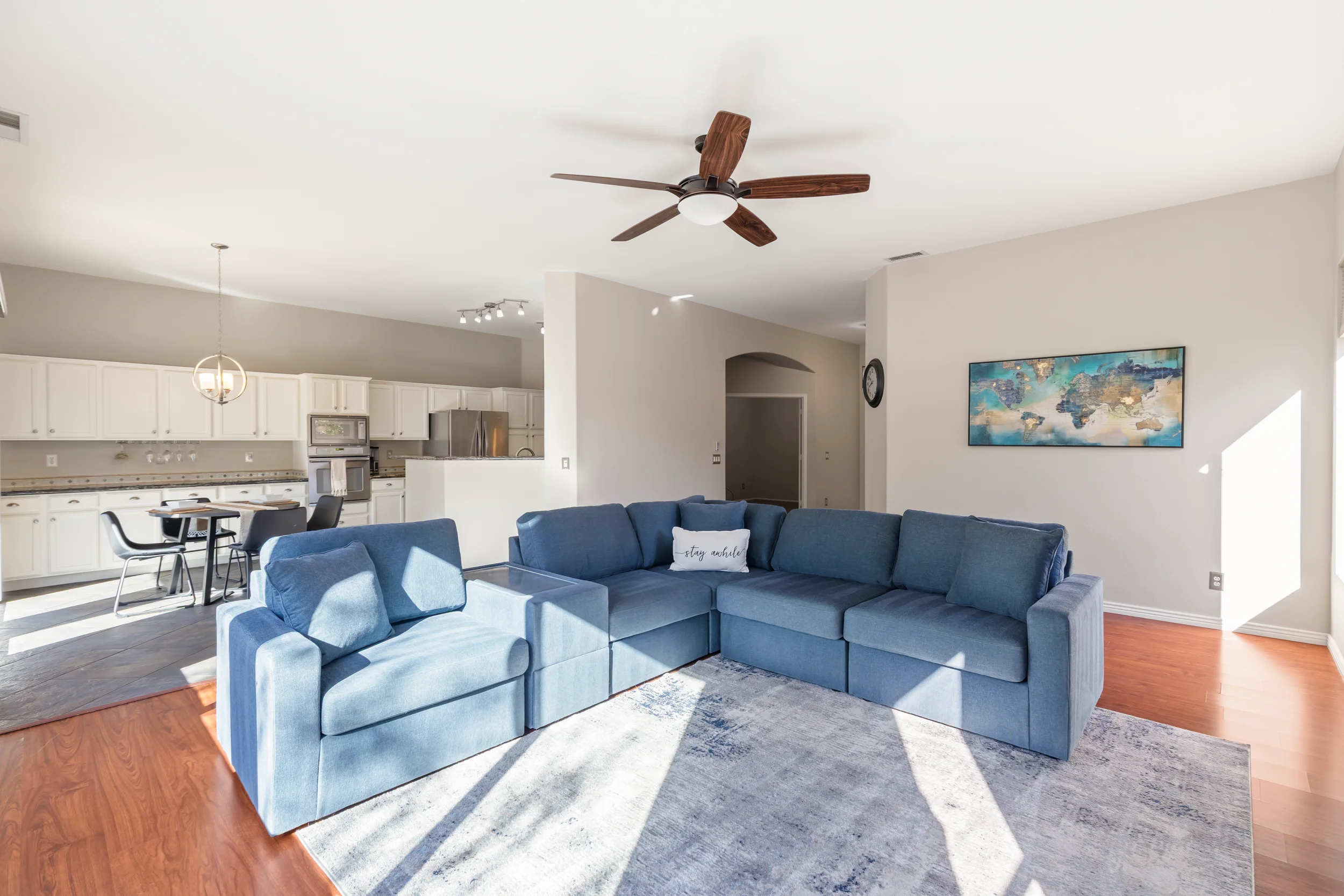Organized garage and outdoor patio space prepared for real estate photography in Arizona