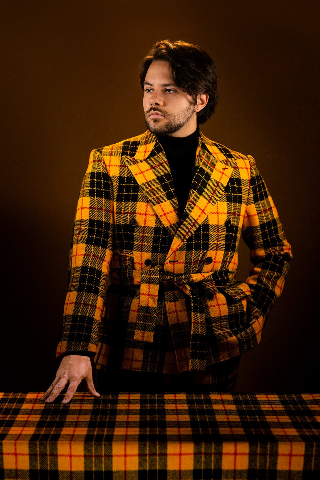 Justin W. Uglow in a Harris Tweed Suit in Richmond, Virginia. Photo by Jada & David.