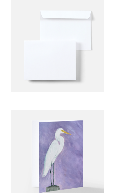 Serene Heron in Pink Note Card Blank.png