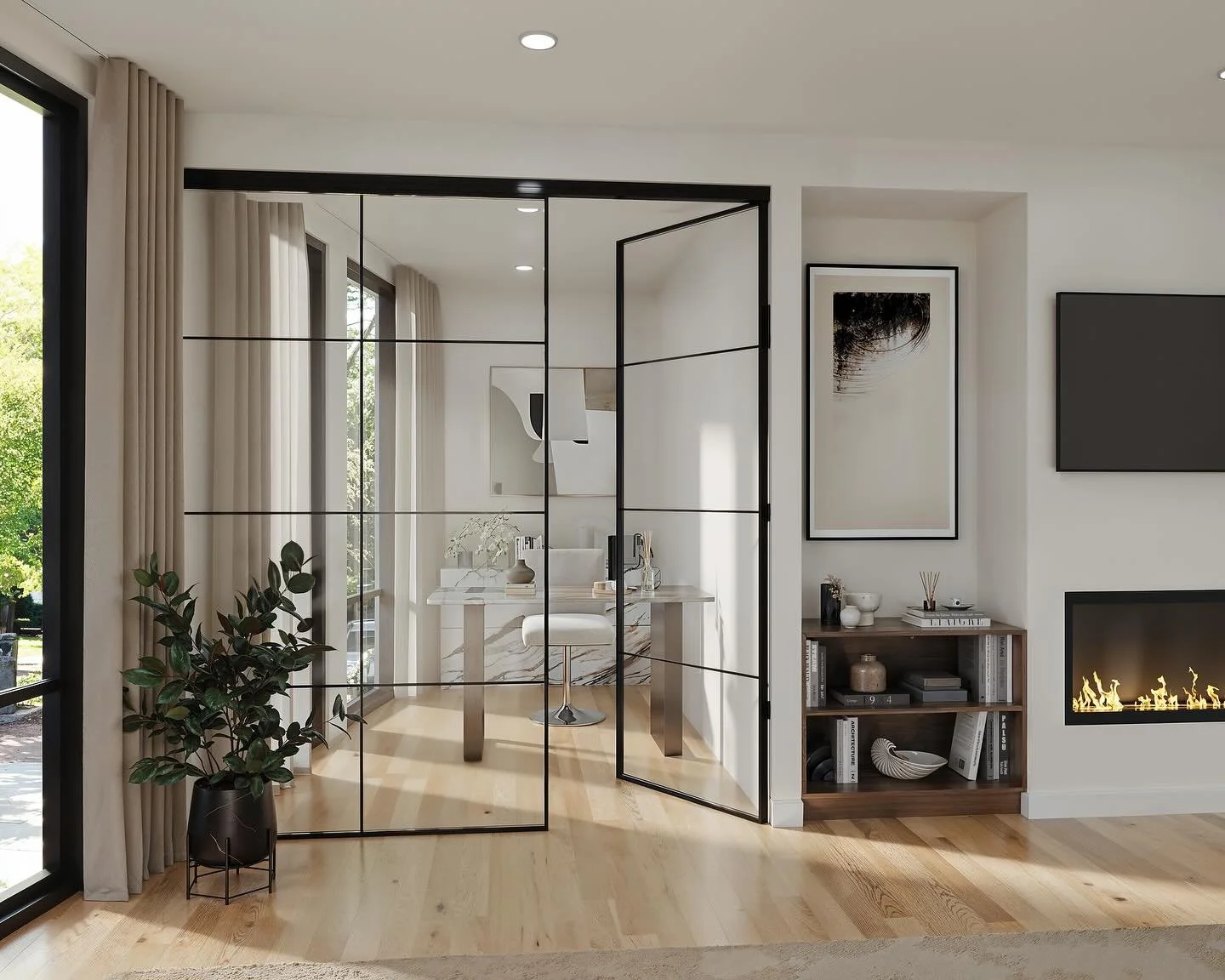 Working from home wouldn&rsquo;t be too bad here. 💻☕ A bright, thoughtfully designed space that makes productivity feel effortless&mdash;just one of the many ways 80onVernon redefines modern living.

📲 Get in touch today to schedule a presentation 