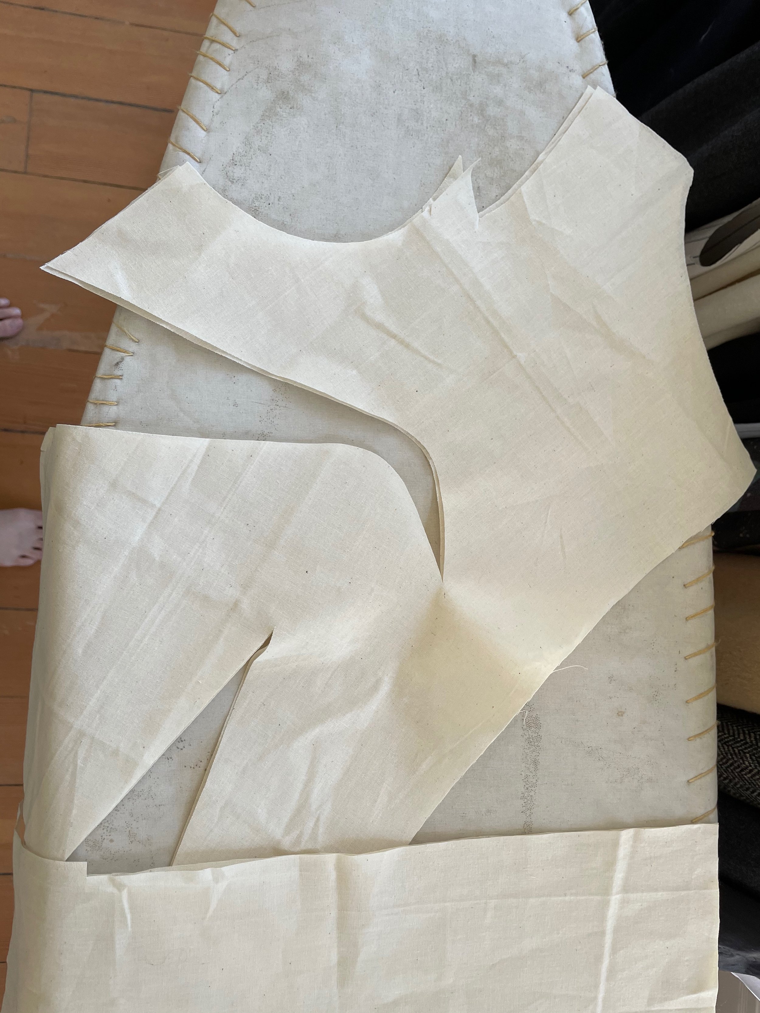 The Palace jacket first muslin cut pieces