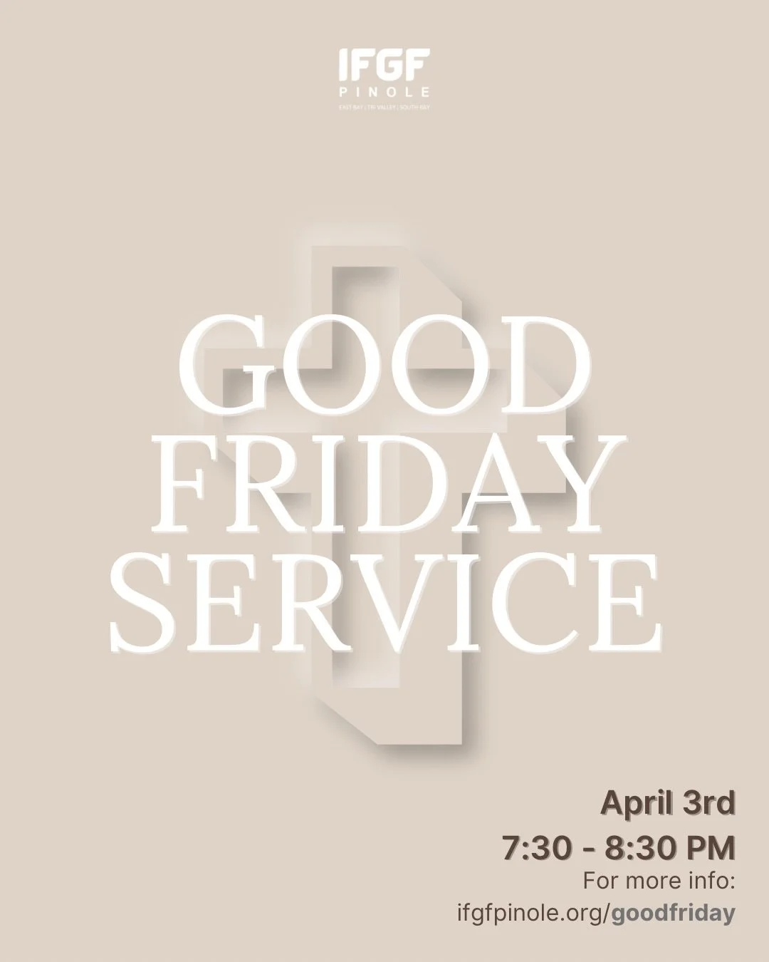 PASSION WEEK IS HERE 🔥

We&rsquo;re starting today on Good Friday! Don&rsquo;t miss what God has in store for us this Friday! 🥳

Combined Resurrection Sunday is happening on this Sunday 🙌. All three campuses will meet in San Ramon, Tri-Valley camp