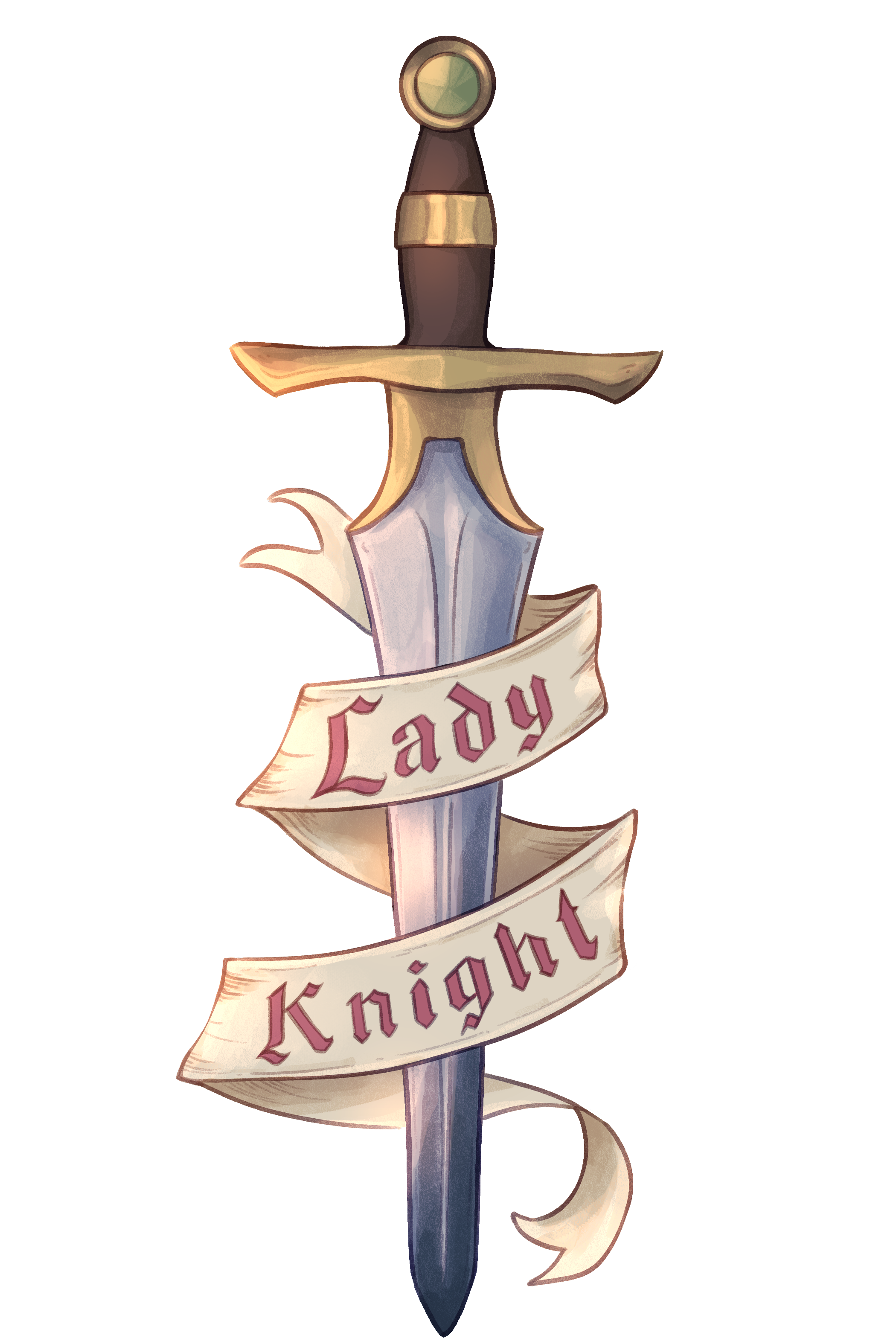 Lady knight sword ribbon sticker.png