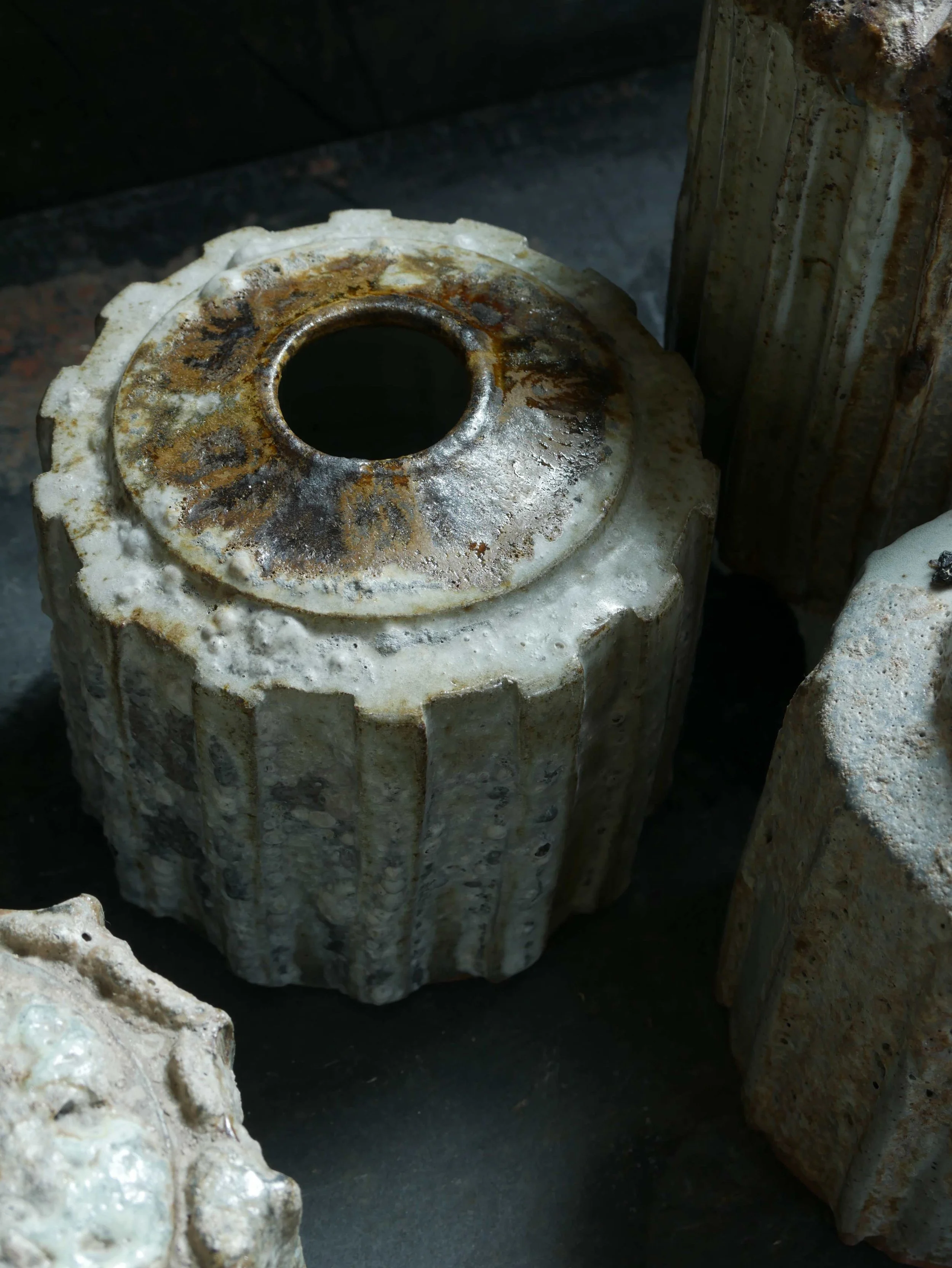 celadon blue cog jar by Andy van Vliet