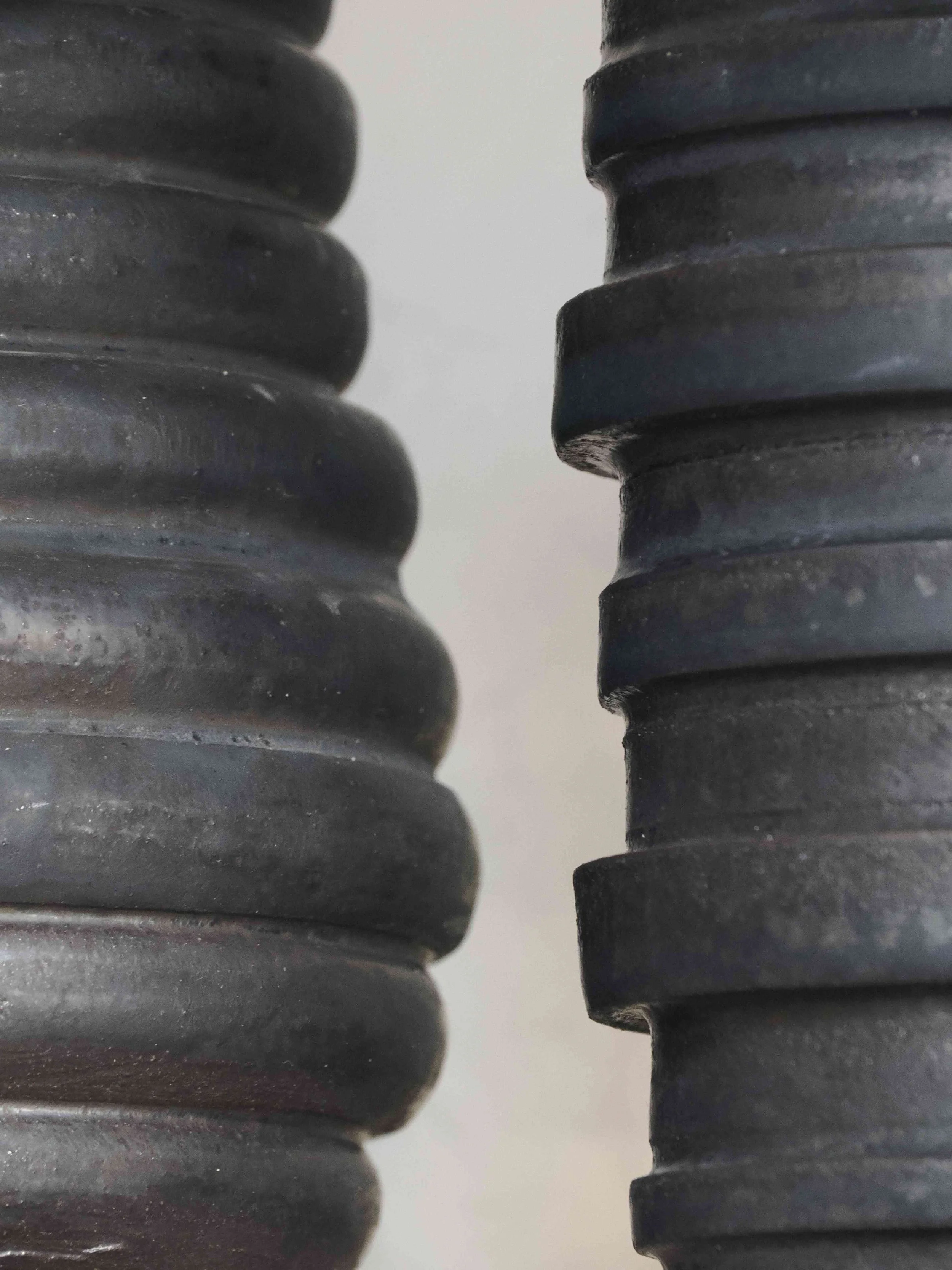 two highly profiled vases seen together by Andy van Vliet