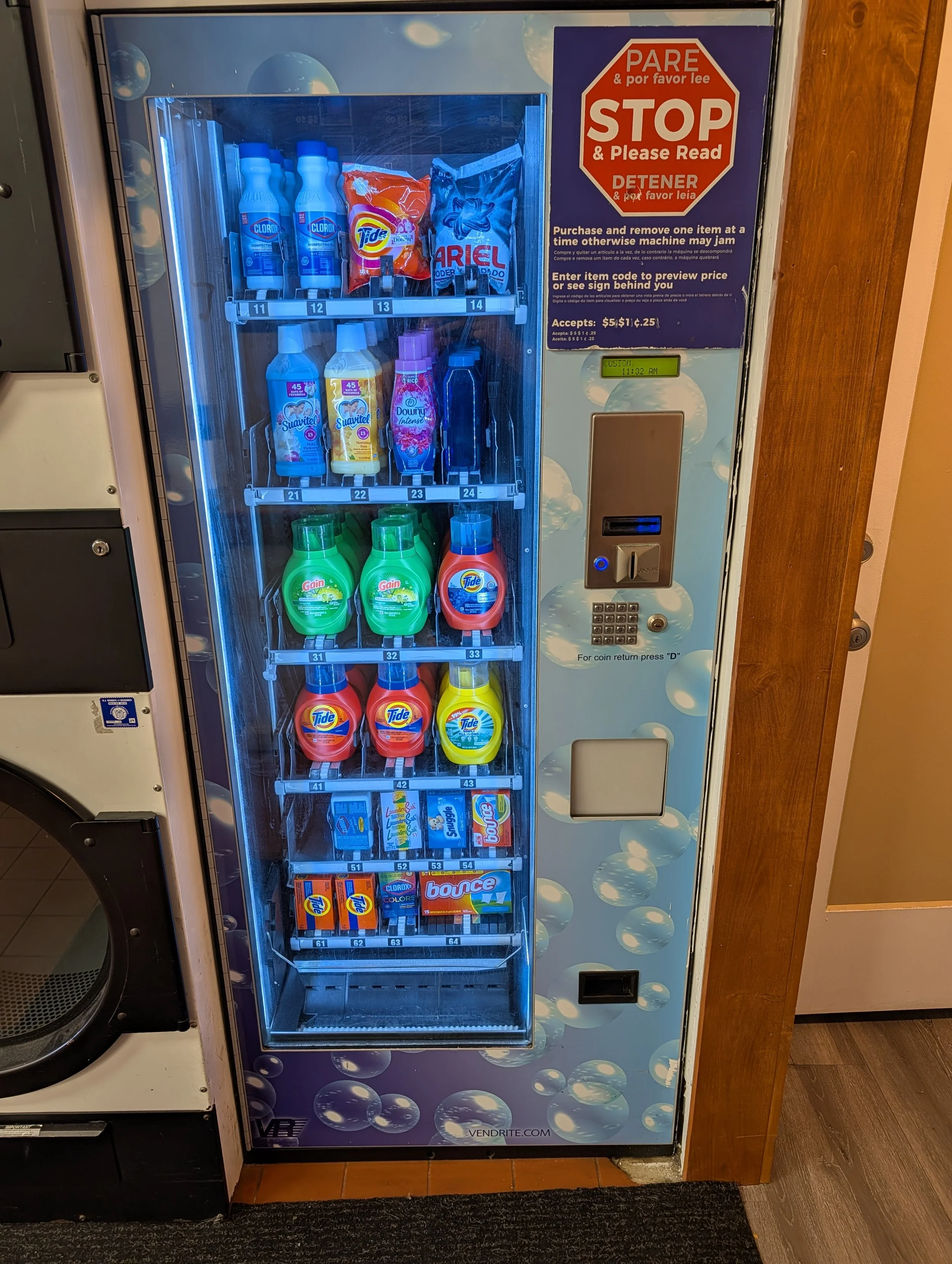 Attended hours of a laundromat