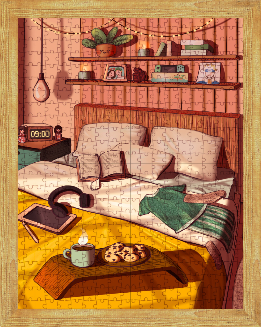 Lea en couleurs - illustration cosy pour puzzle