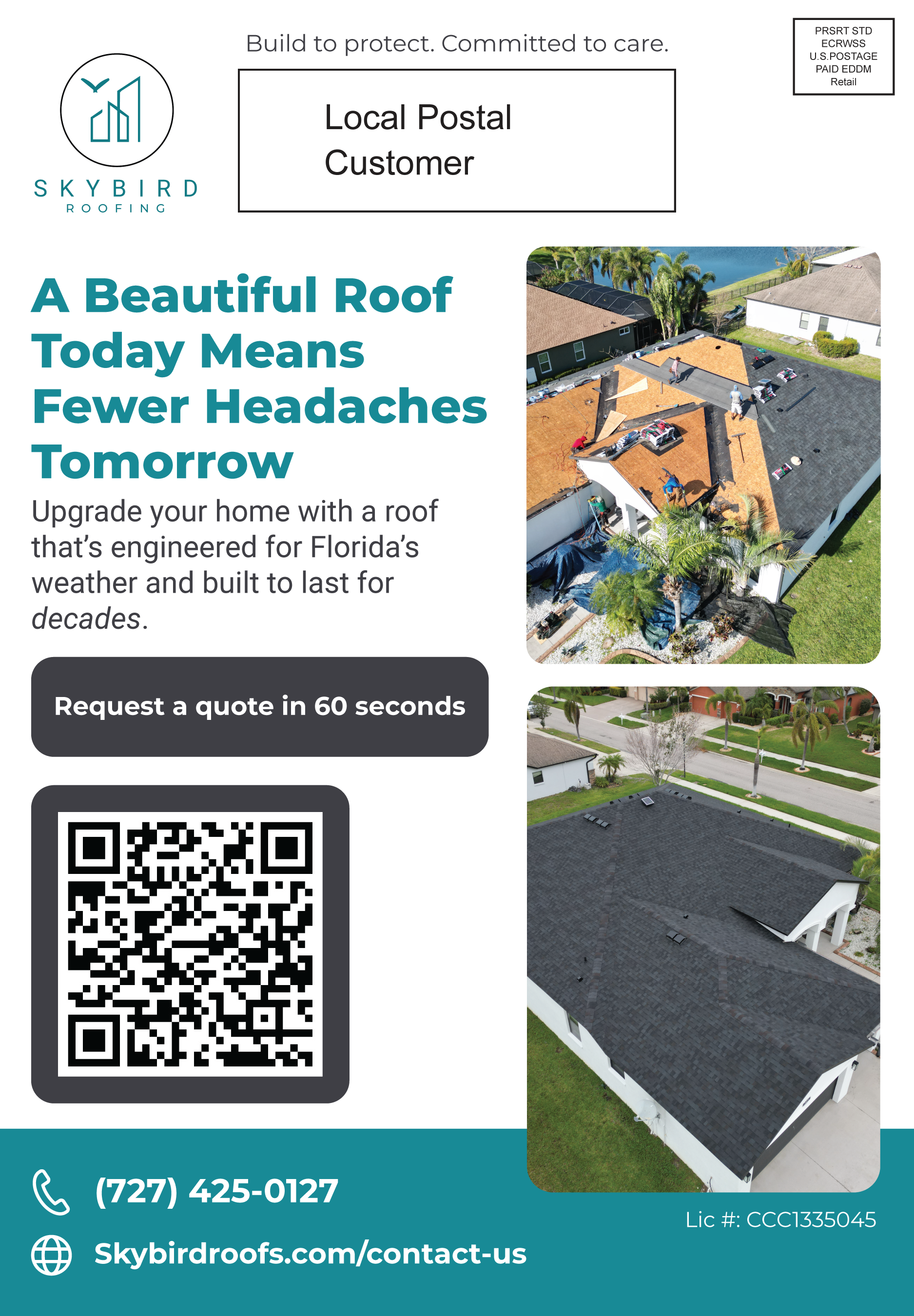 Skybird Roofing EDDM Flyer