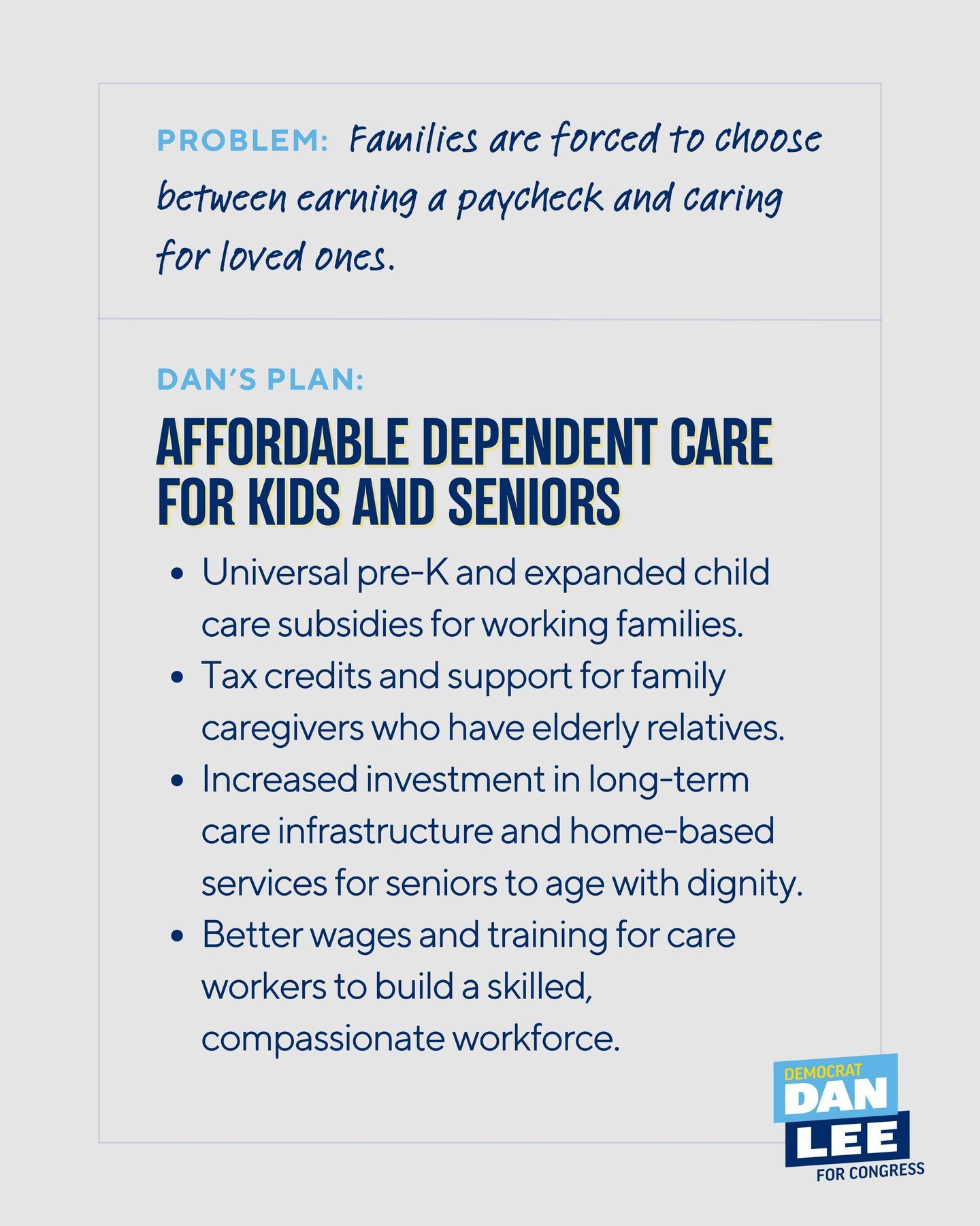 We're just #2days out from #ElectionDay and I'm committed to ensuring that Americans don't have to compromise caring for loved ones to earn a paycheck. When we invest in our families, we invest in our future.Visit danleeforvirginia.com to learn more
