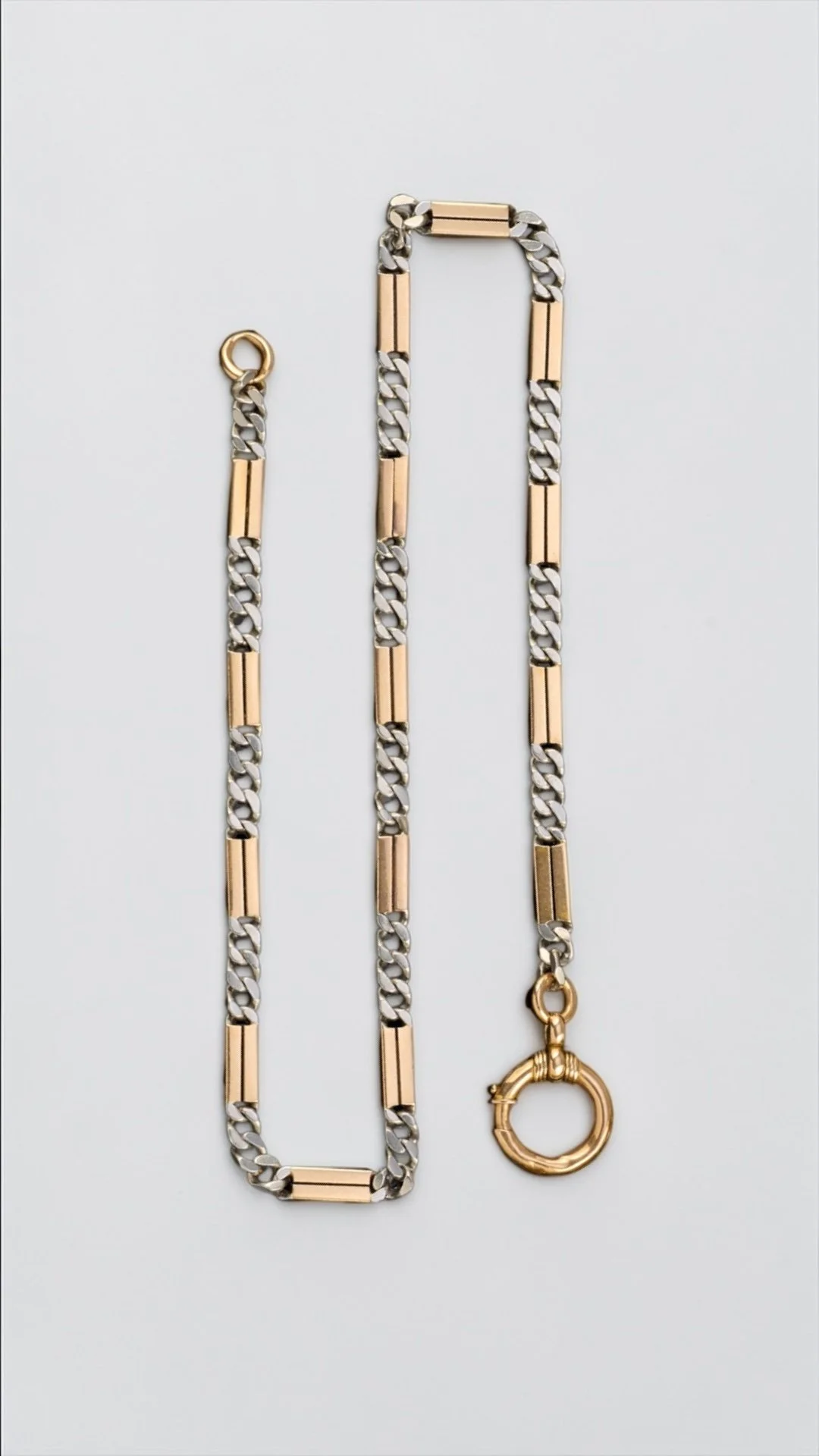 Early 20th Century Platinum and Gold Watch Chain