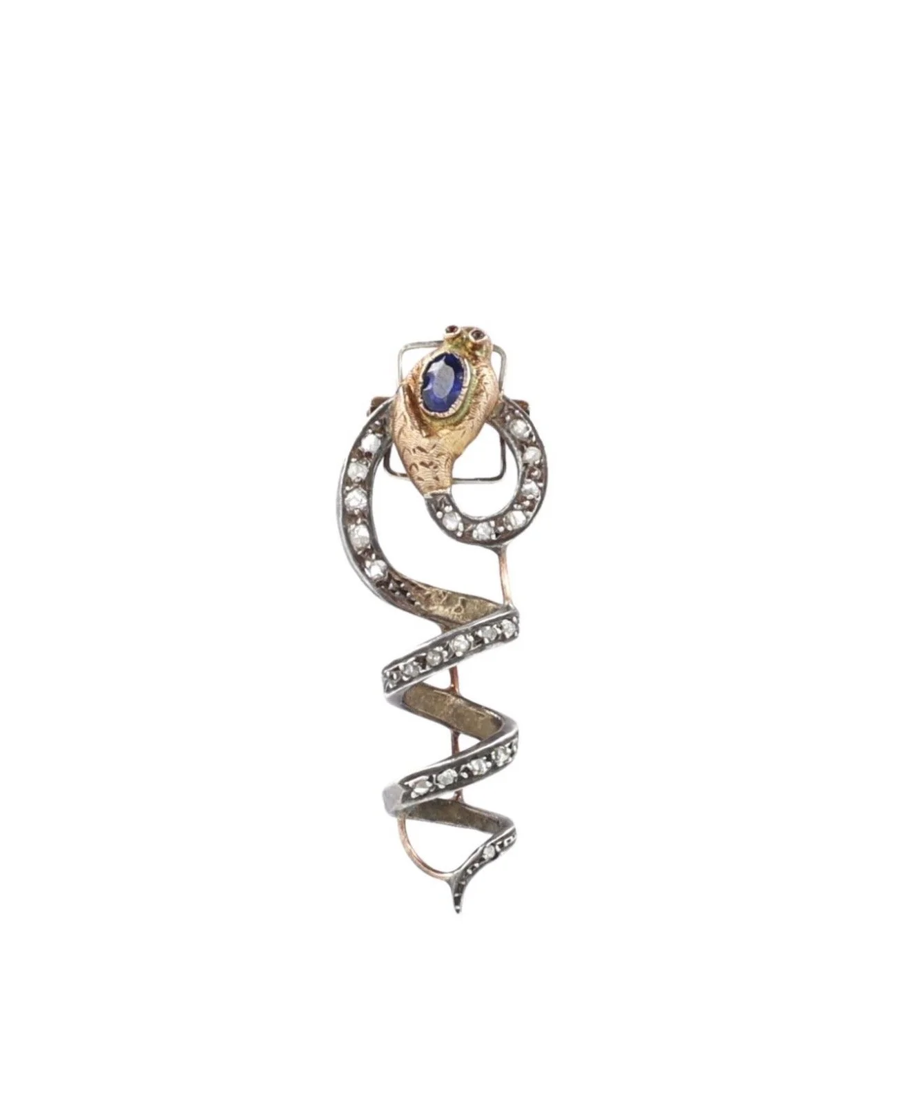 Antique Serpent Connector in gold, silver and diamonds
