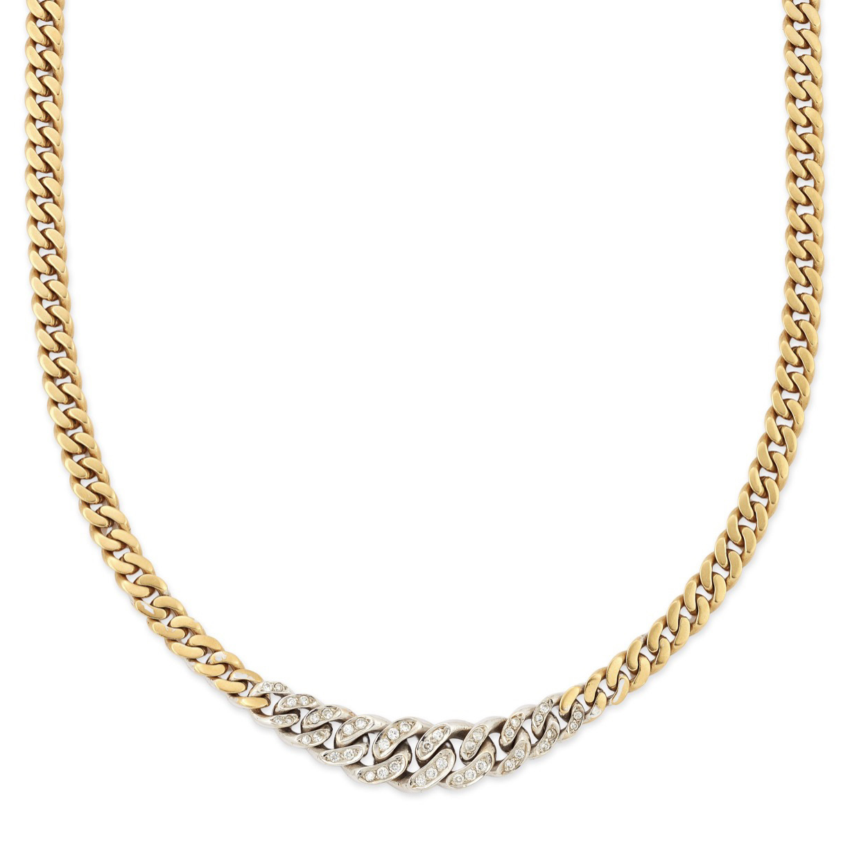Italian Diamond-Set Curb Link Necklace