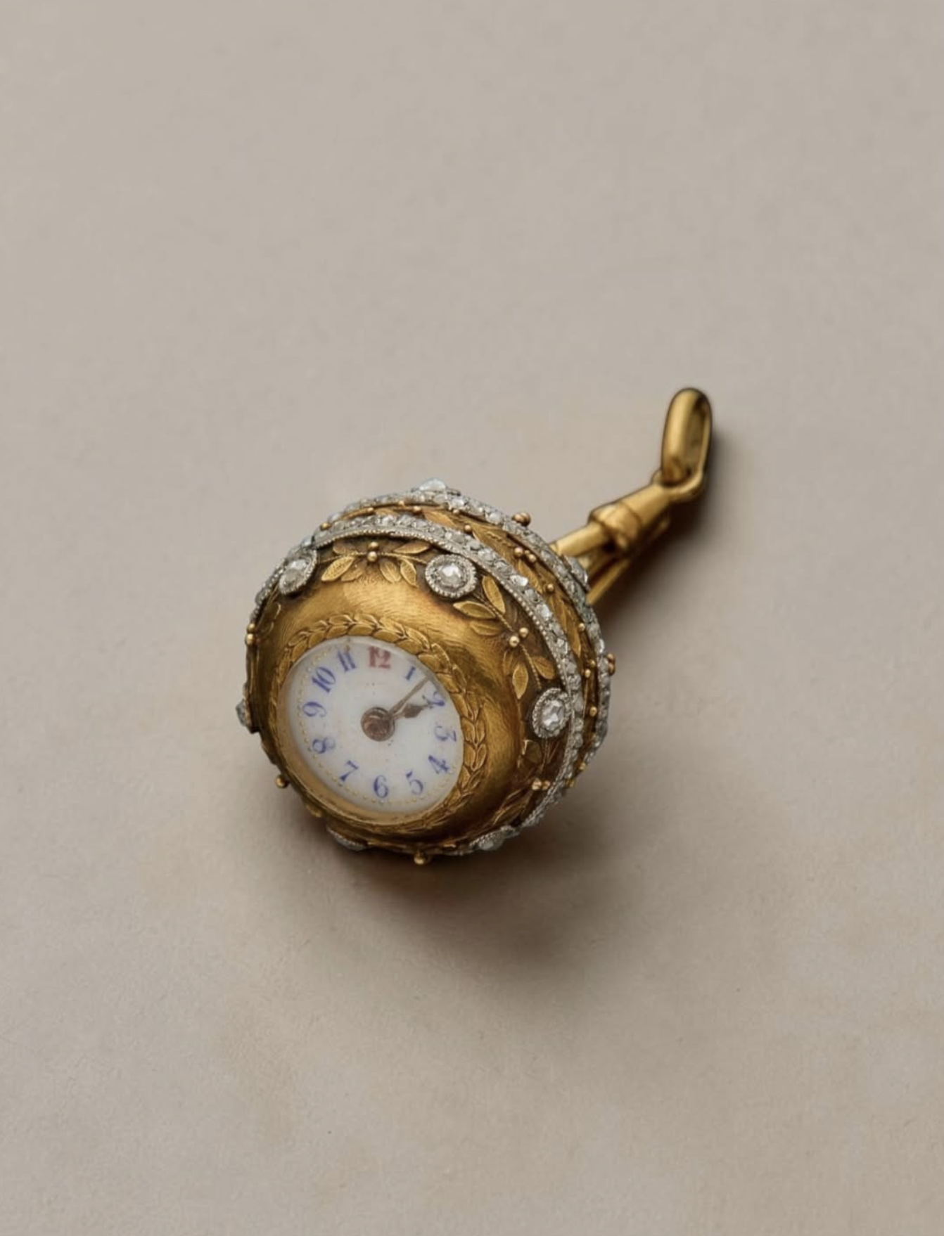 19th Century Diamond & Enamel Pendant Watch