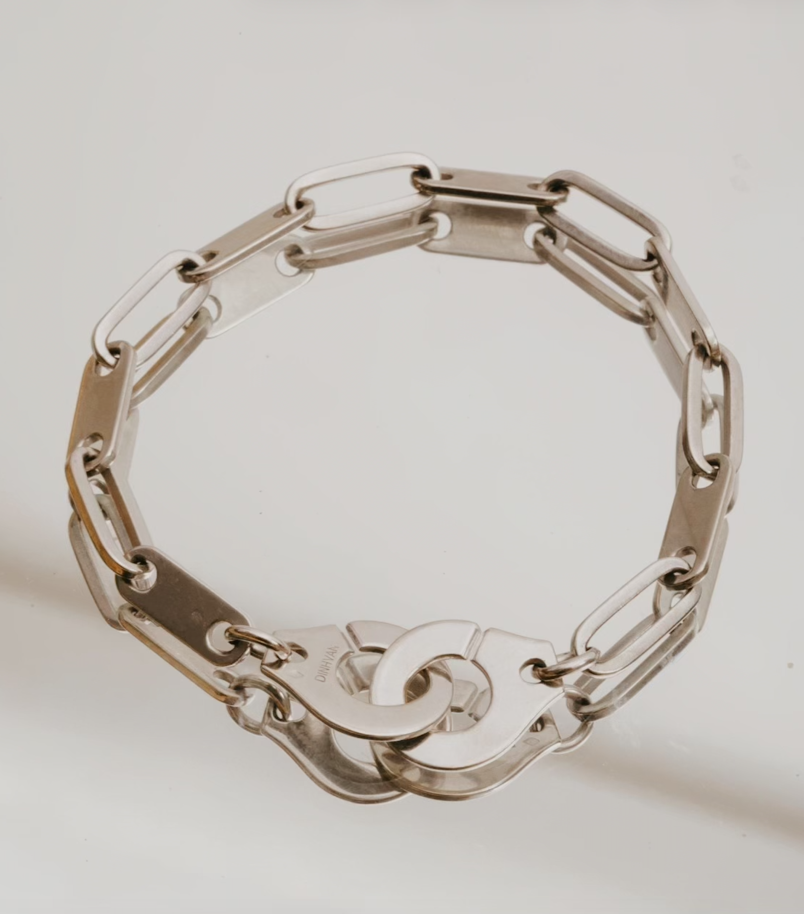 Dinh Van Menottes 18k White Gold Link Bracelet
