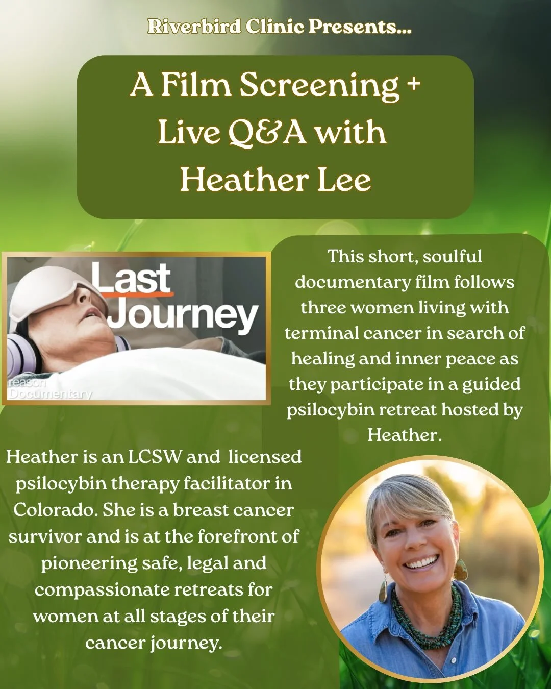 ✨ticket link in bio✨
Join us for an intimate evening of connection and courageous conversation featuring a short documentary screening followed by a live Q&amp;A with Heather Lee &mdash; the featured facilitator in the film, guiding three women with 