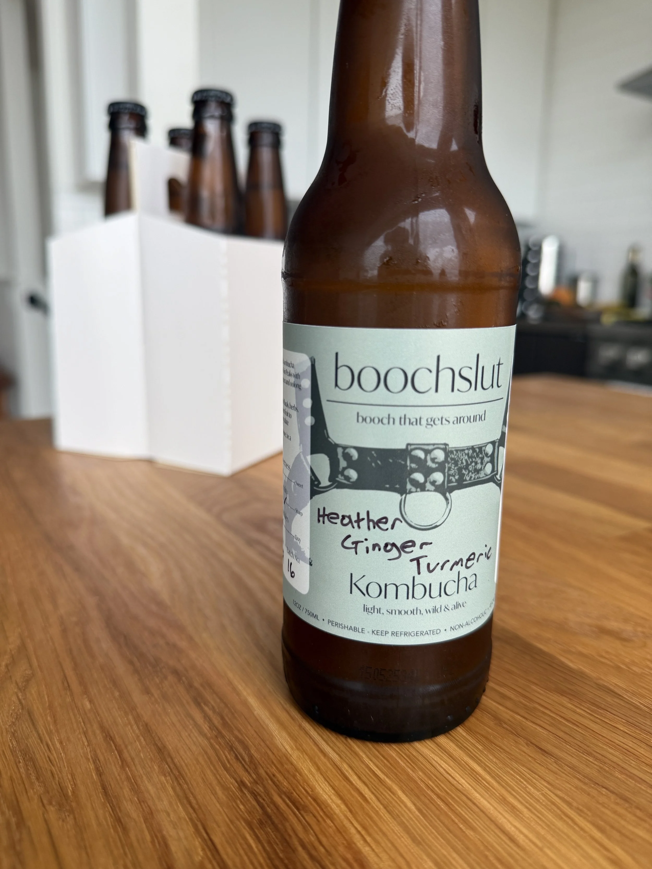 heather, ginger + turmeric kombucha 4-pack (batch 16)