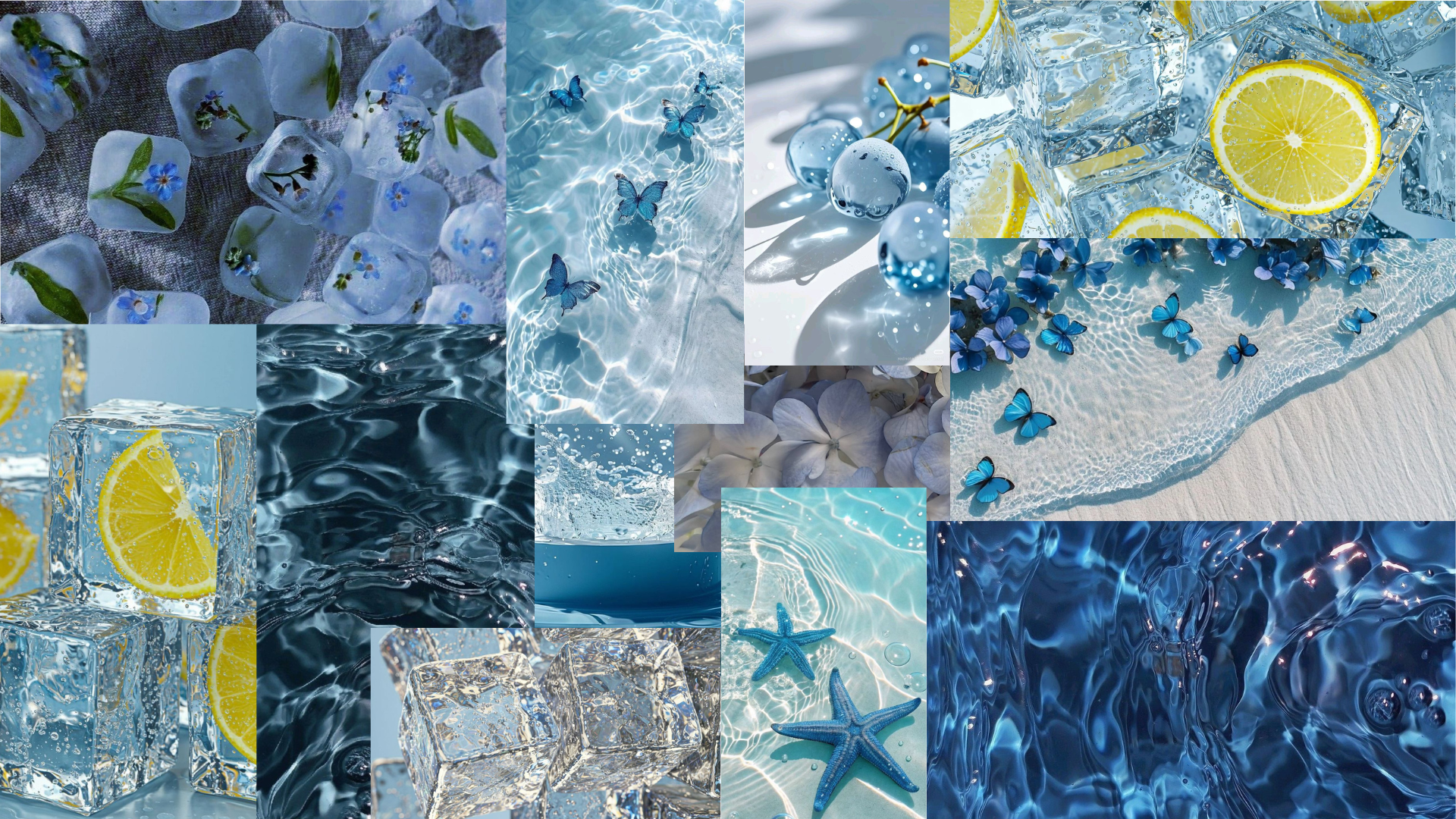 Neutral Photo Collage Bookworm Desktop Wallpaper.png