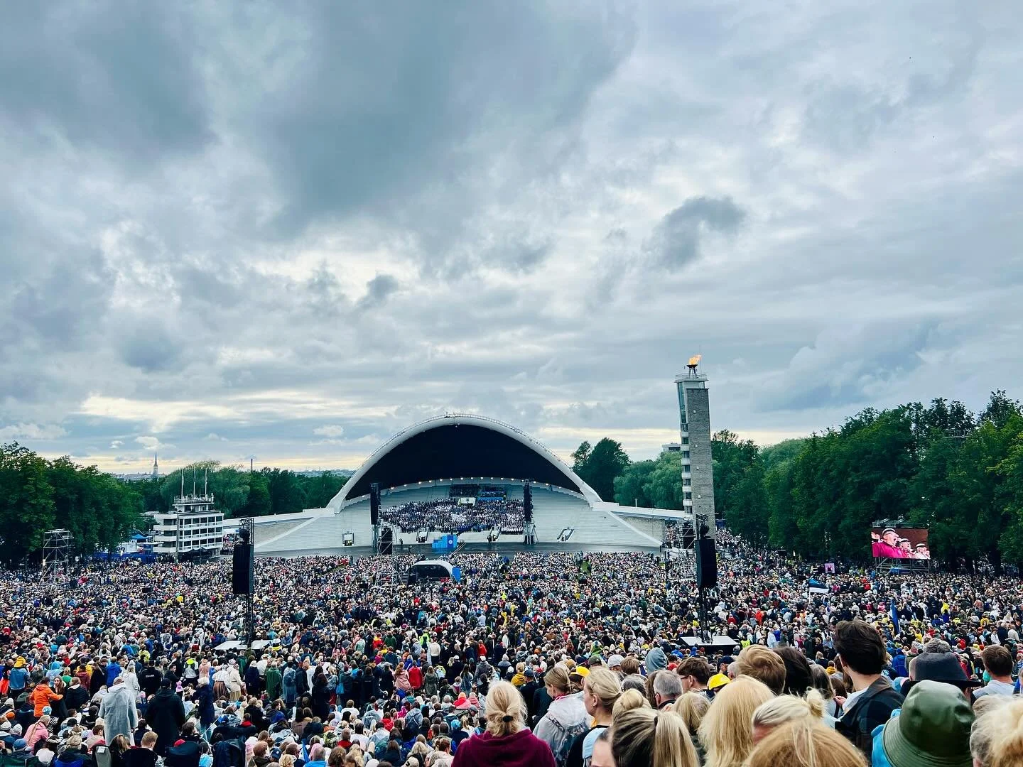 I&rsquo;m so proud of my country and my people. This is what unity looks like. This is what freedom feels like &mdash; holding flags high and singing our hearts out about homeland, freedom, family, and love. 💙🖤🤍
The XXVIII Song and XXI Dance Celeb