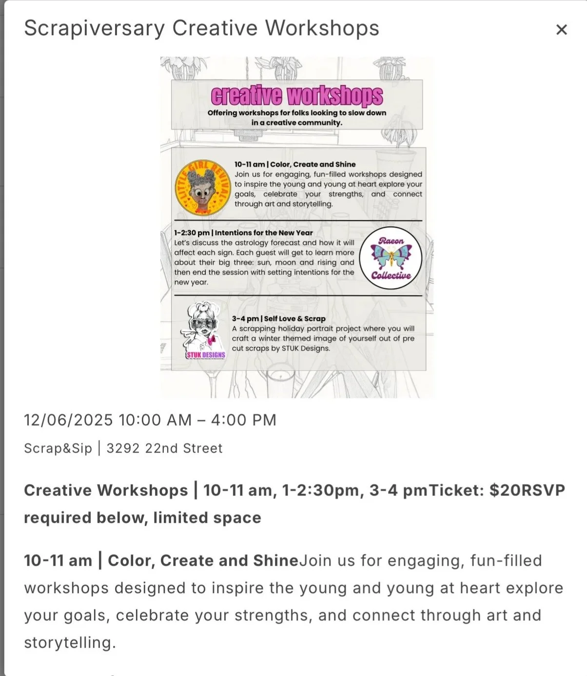 Scrapiversary - Workshop