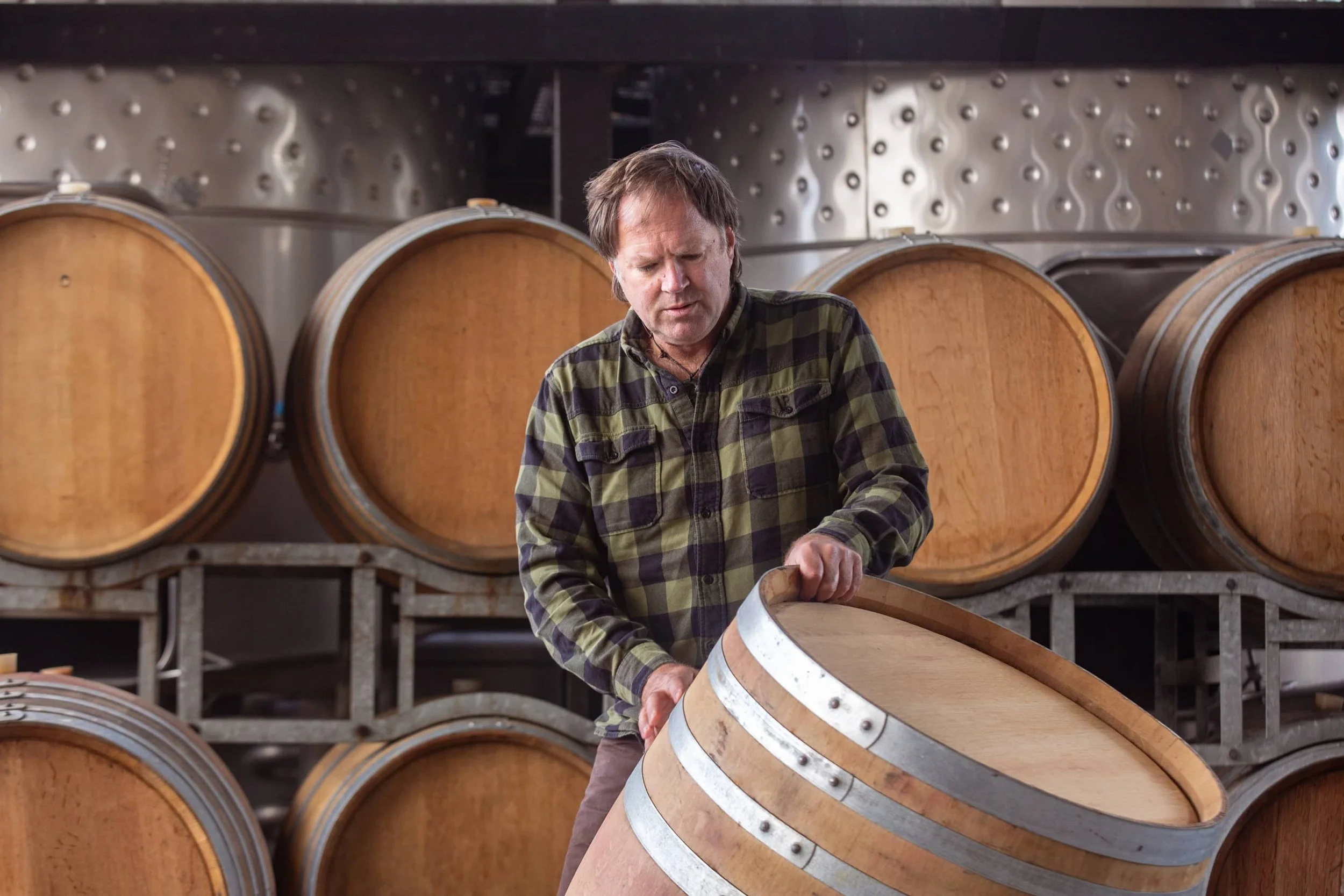 Barrel Co Winemaker in barrel store