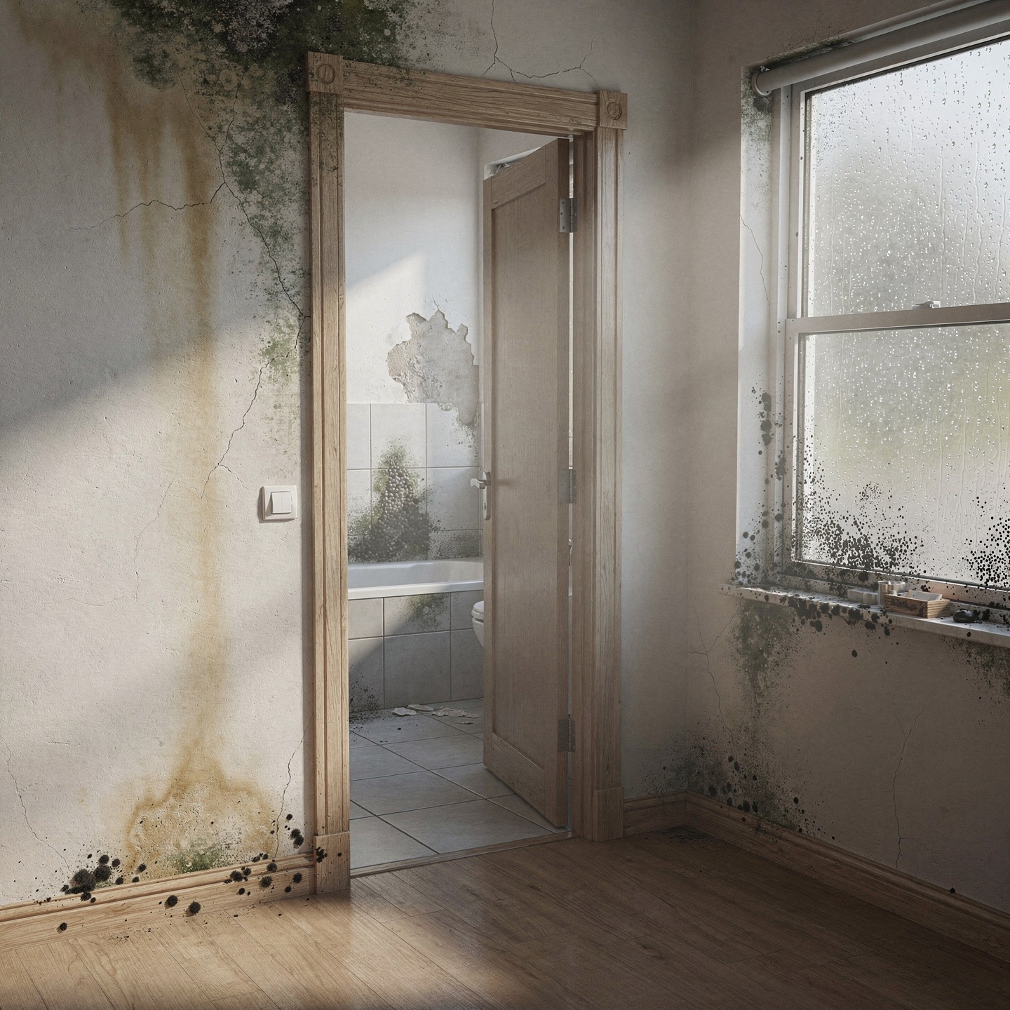 Indoor space with visible mold growth indicating when professional mold testing is recommended