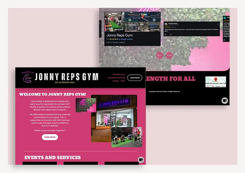 Jonny Reps Gym Website