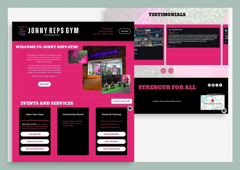 Jonny Reps Gym: Website