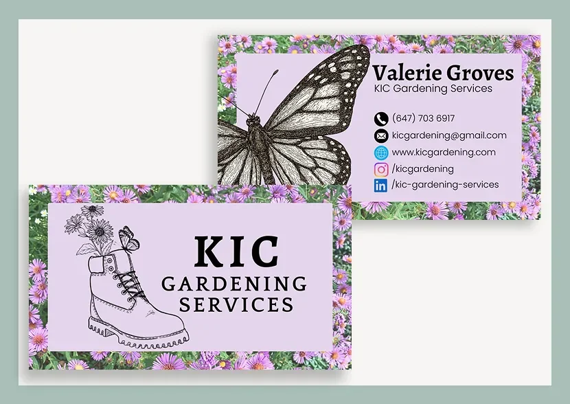 KIC Gardening Services: Business card