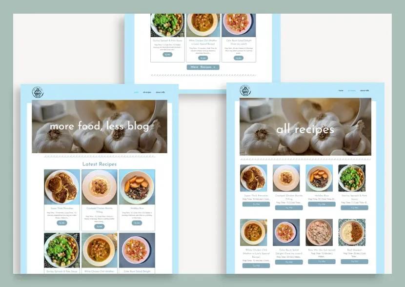 More Food Less Blog: Website