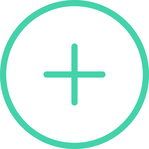 A green plus sign inside a circle on a black background.