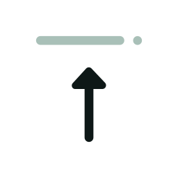 Upward arrow icon with a horizontal line above it and a small circle to the right of the line.